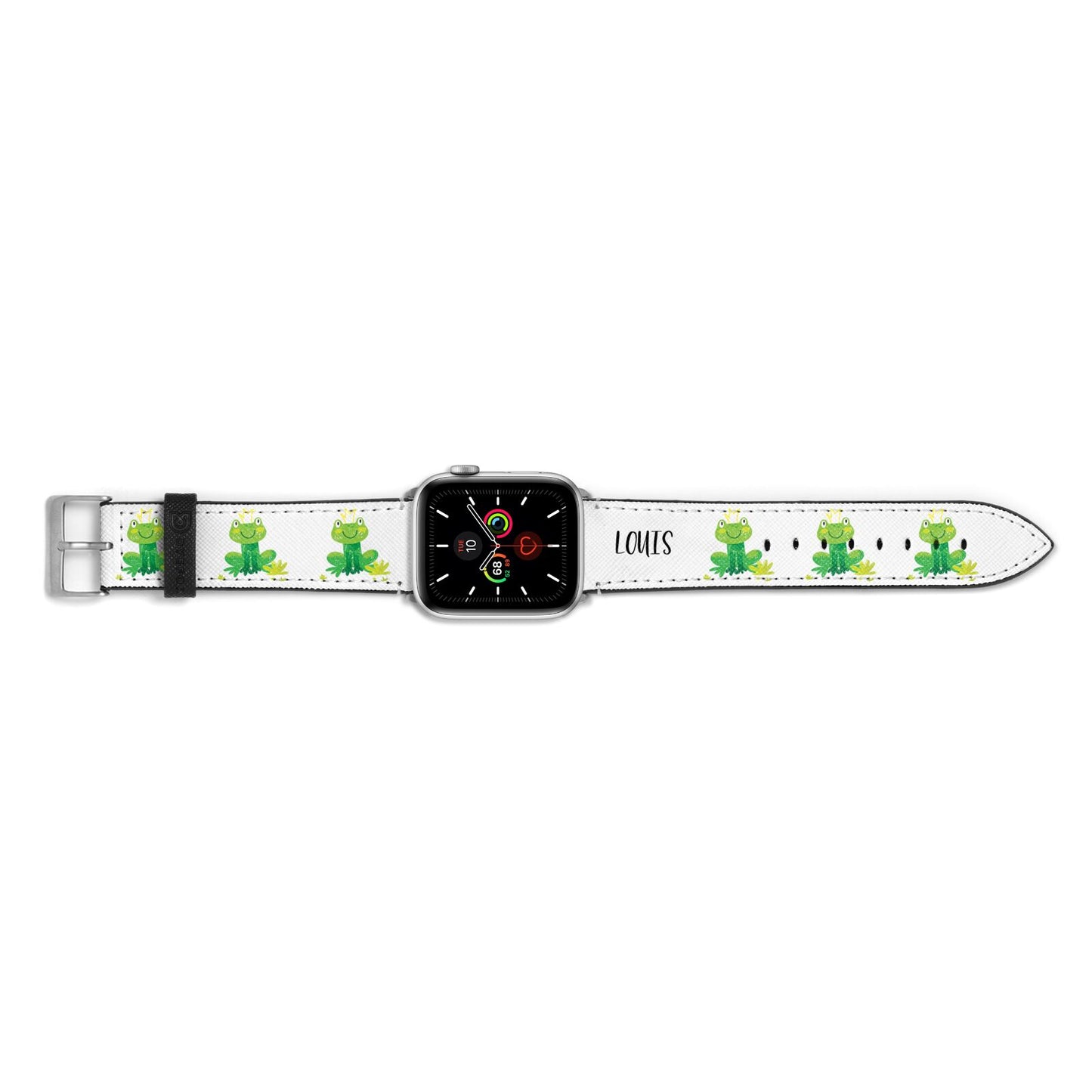 Frog Prince Custom Apple Watch Strap Landscape Image Silver Hardware