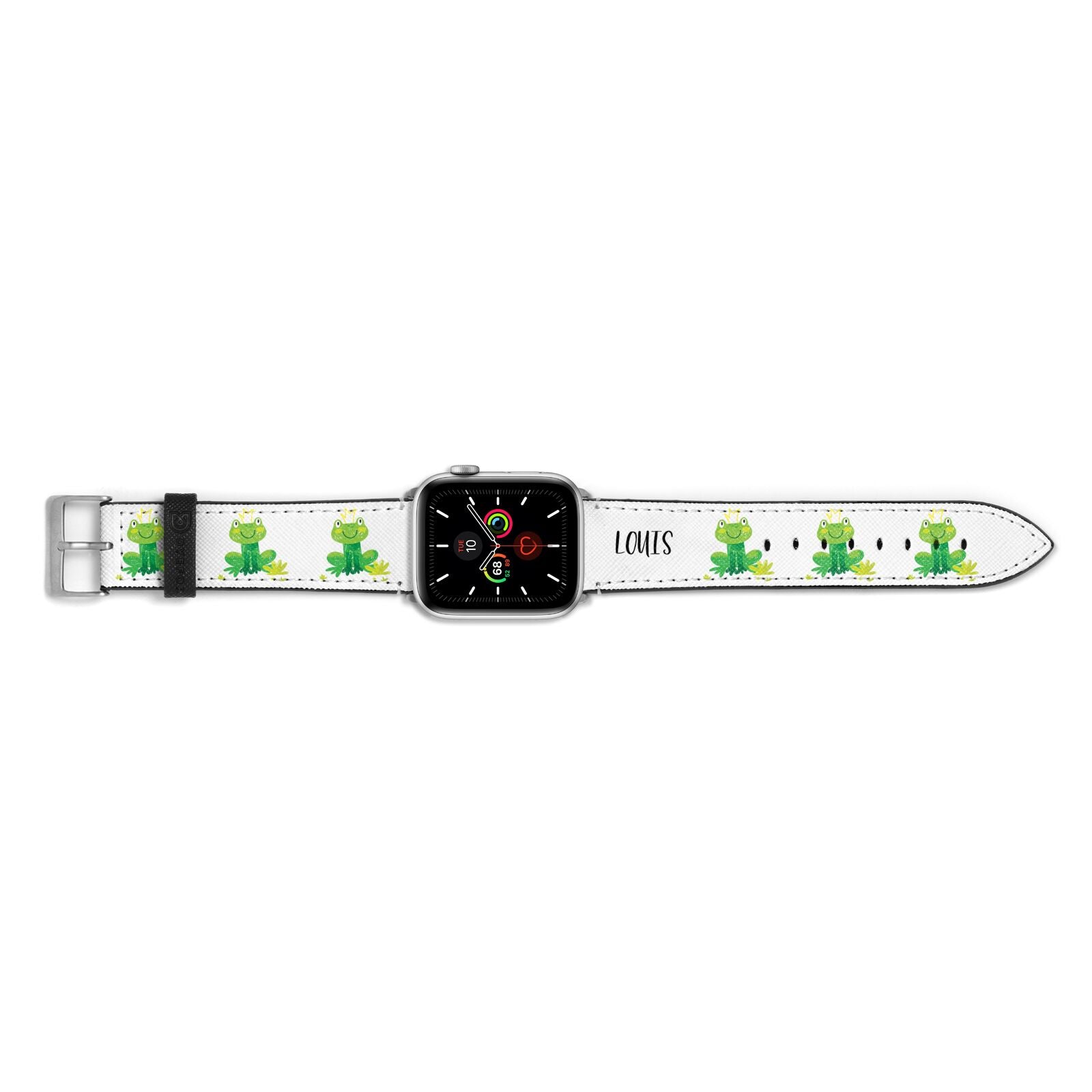 Frog Prince Custom Apple Watch Strap Landscape Image Silver Hardware