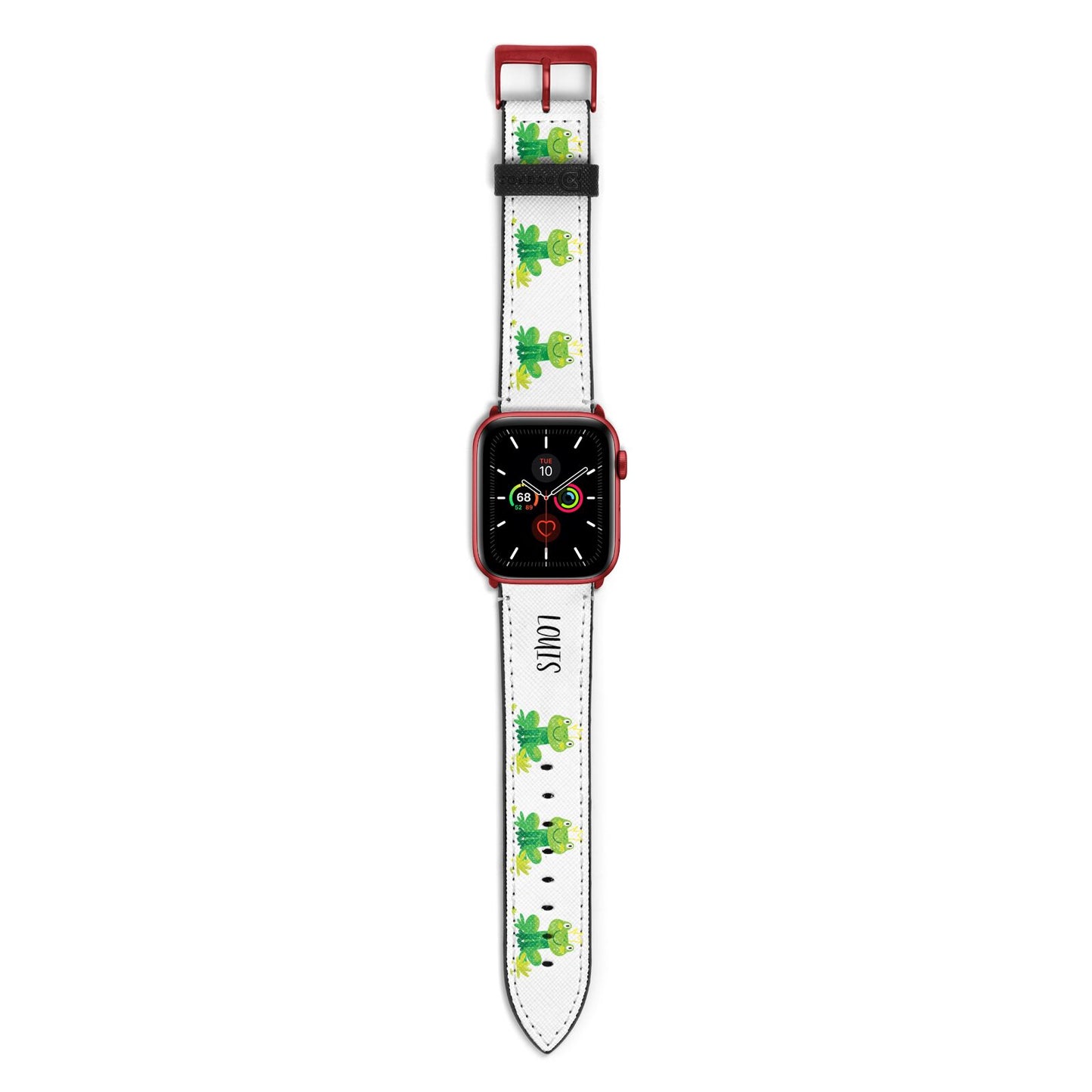 Frog Prince Custom Apple Watch Strap with Red Hardware