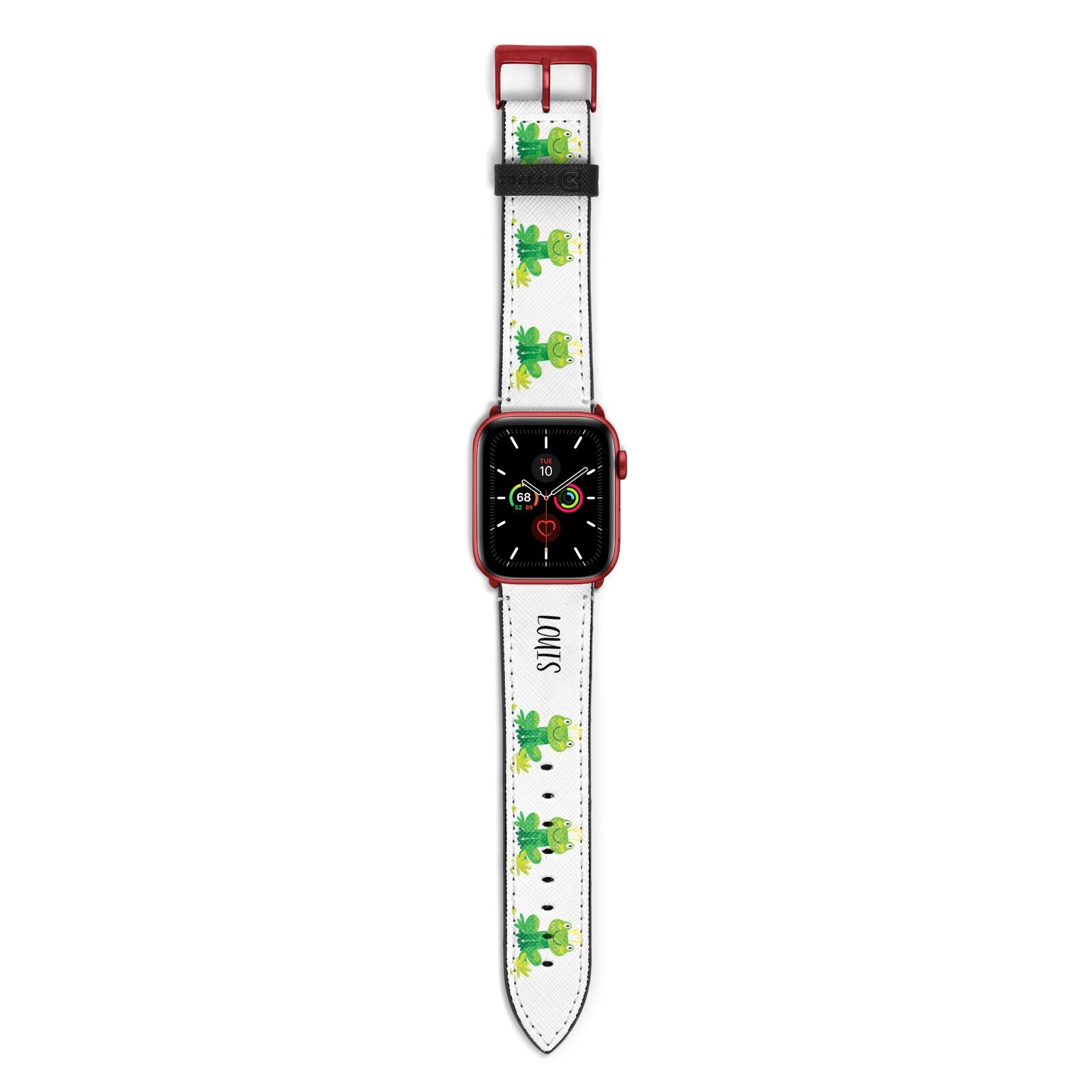 Frog Prince Custom Apple Watch Strap with Red Hardware