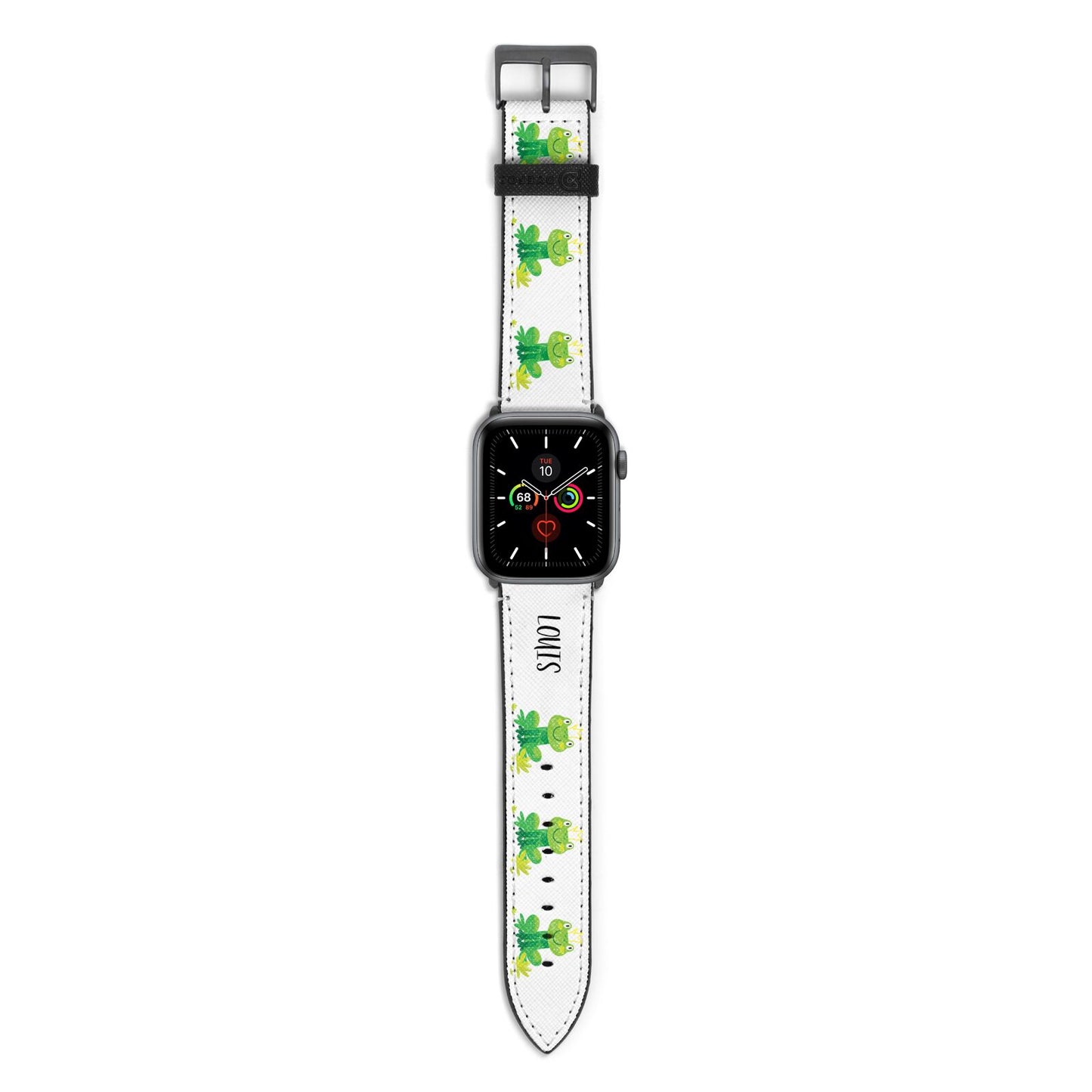 Frog Prince Custom Apple Watch Strap with Space Grey Hardware