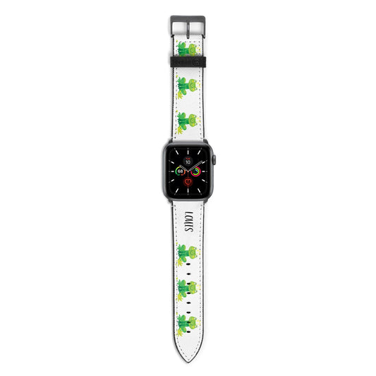 Frog Prince Custom Apple Watch Strap with Space Grey Hardware