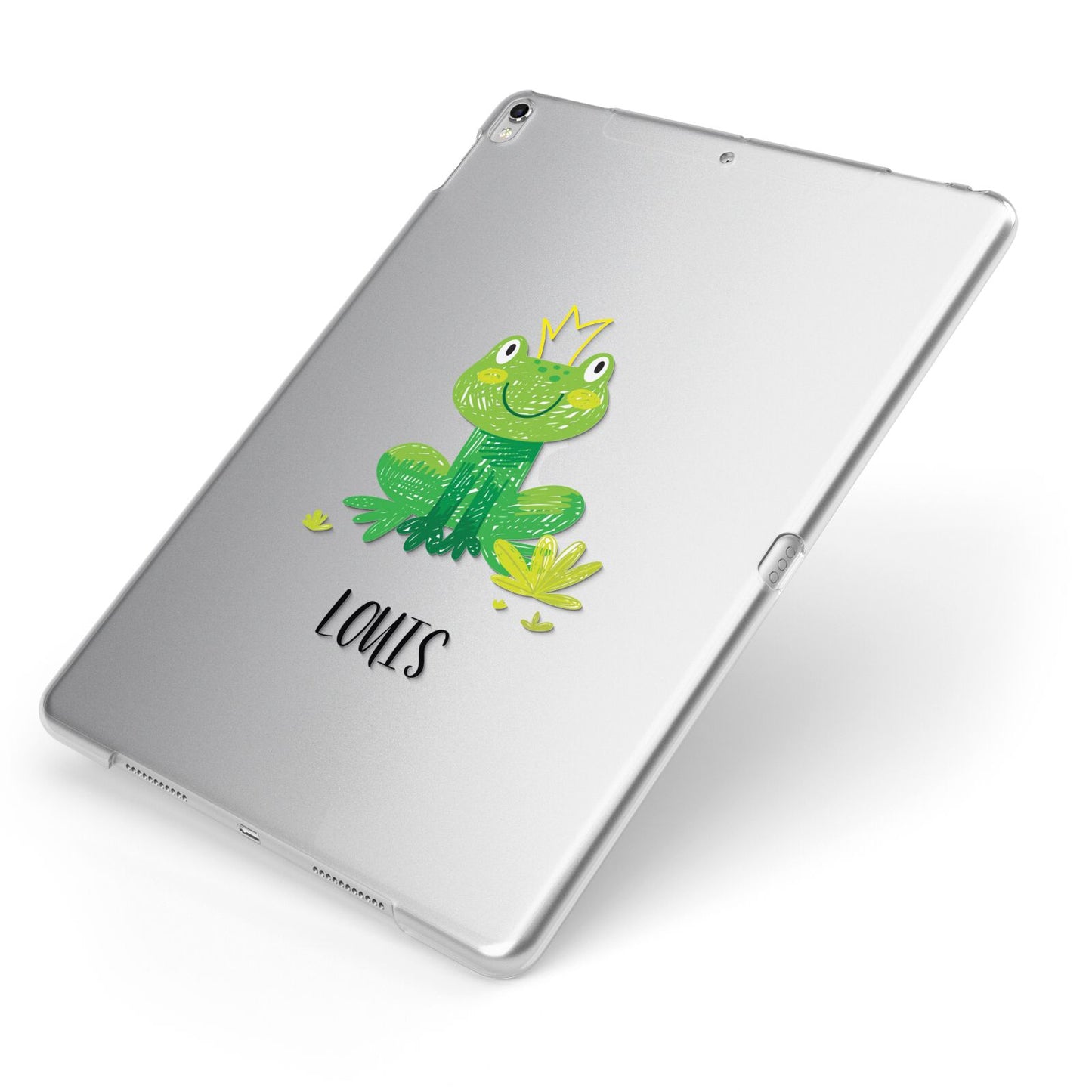 Frog Prince Custom Apple iPad Case on Silver iPad Side View