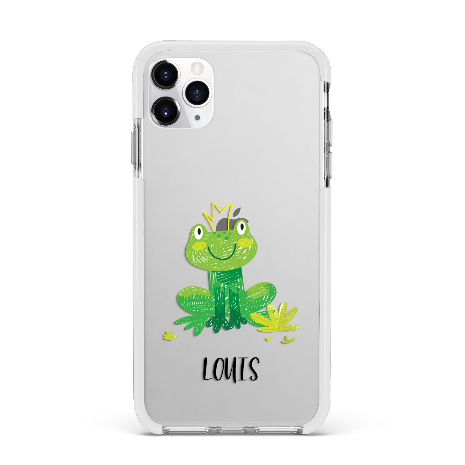 Frog Prince Custom Apple iPhone 11 Pro Max in Silver with White Impact Case