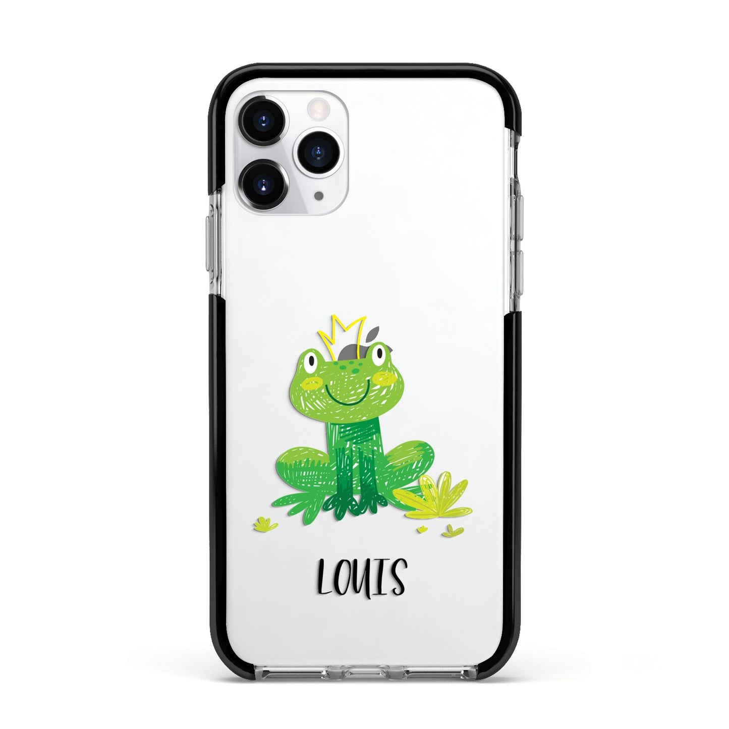 Frog Prince Custom Apple iPhone 11 Pro in Silver with Black Impact Case