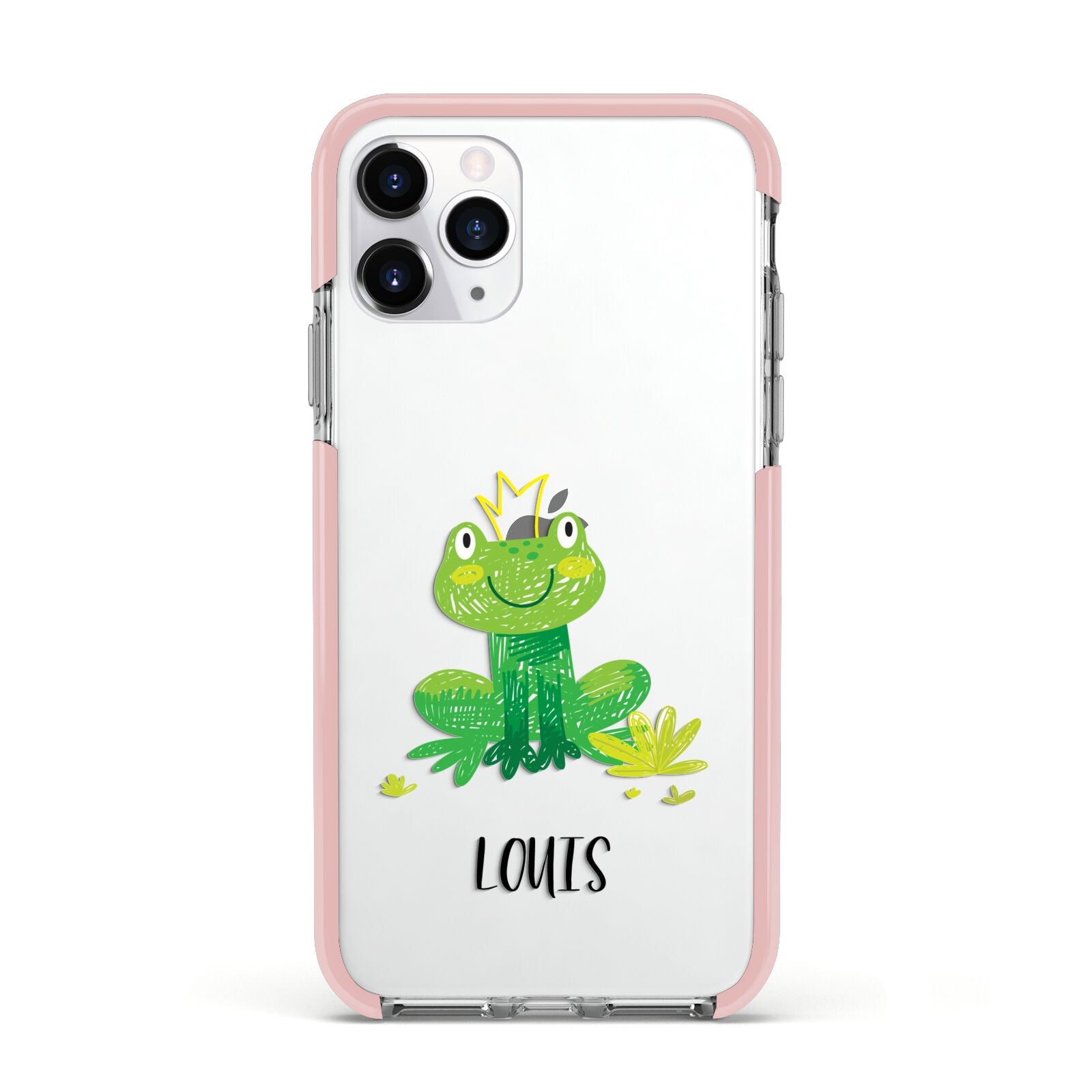 Frog Prince Custom Apple iPhone 11 Pro in Silver with Pink Impact Case