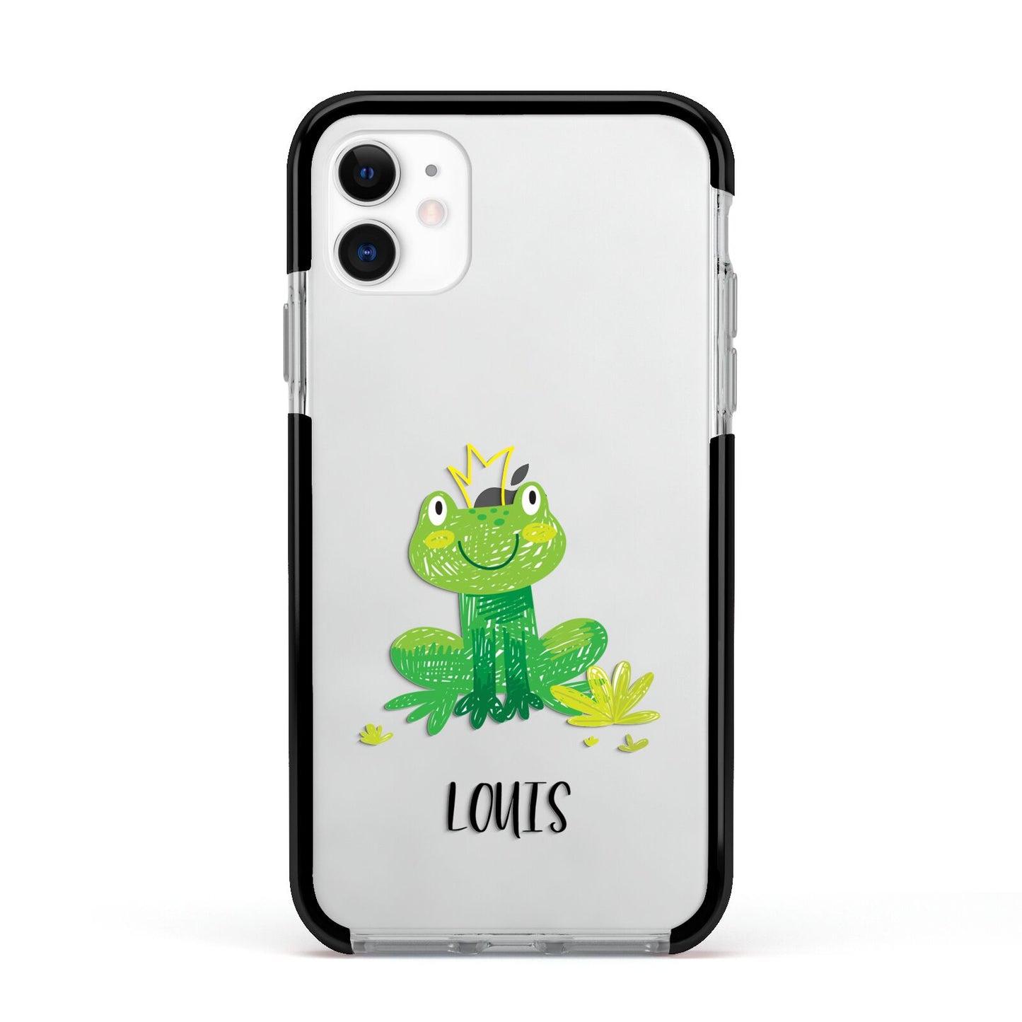 Frog Prince Custom Apple iPhone 11 in White with Black Impact Case