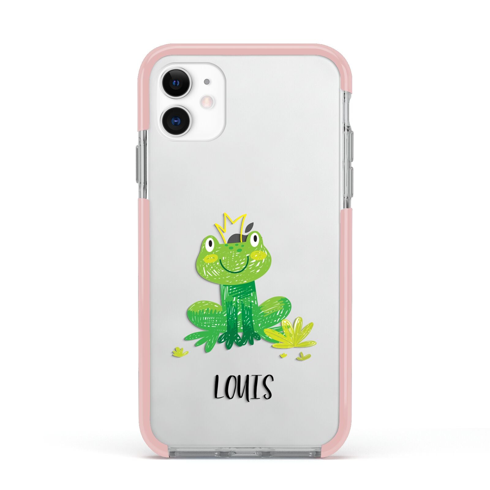 Frog Prince Custom Apple iPhone 11 in White with Pink Impact Case