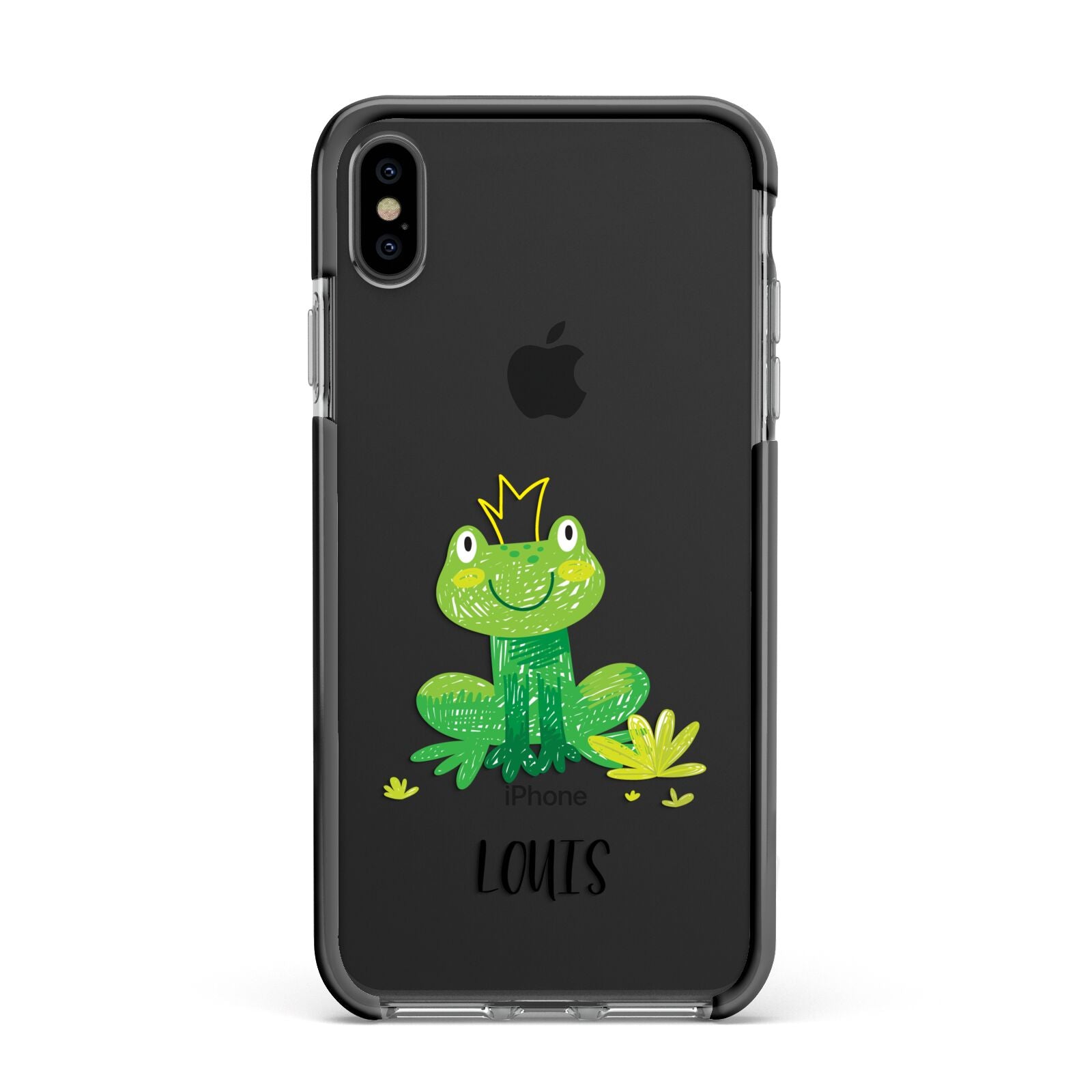 Frog Prince Custom Apple iPhone Xs Max Impact Case Black Edge on Black Phone