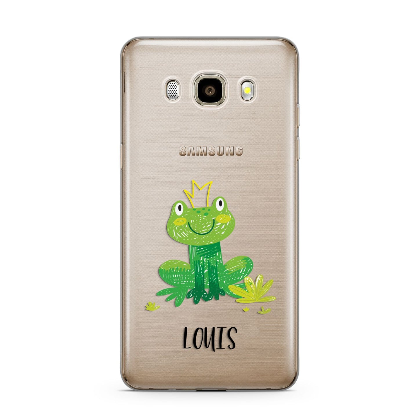 Frog Prince Custom Samsung Galaxy J7 2016 Case on gold phone