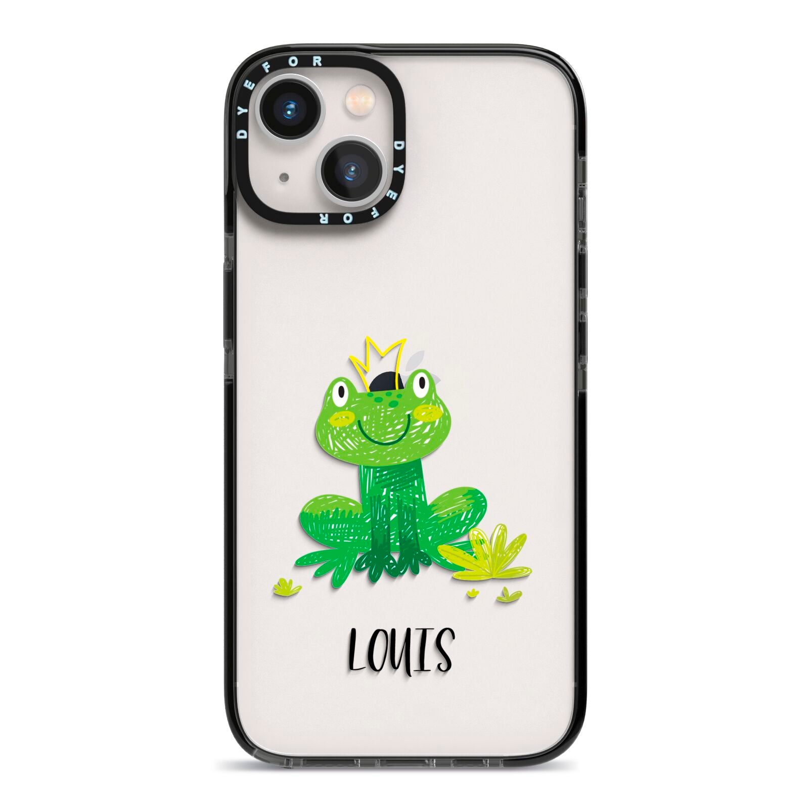 Frog Prince Custom iPhone 13 Black Impact Case on Silver phone