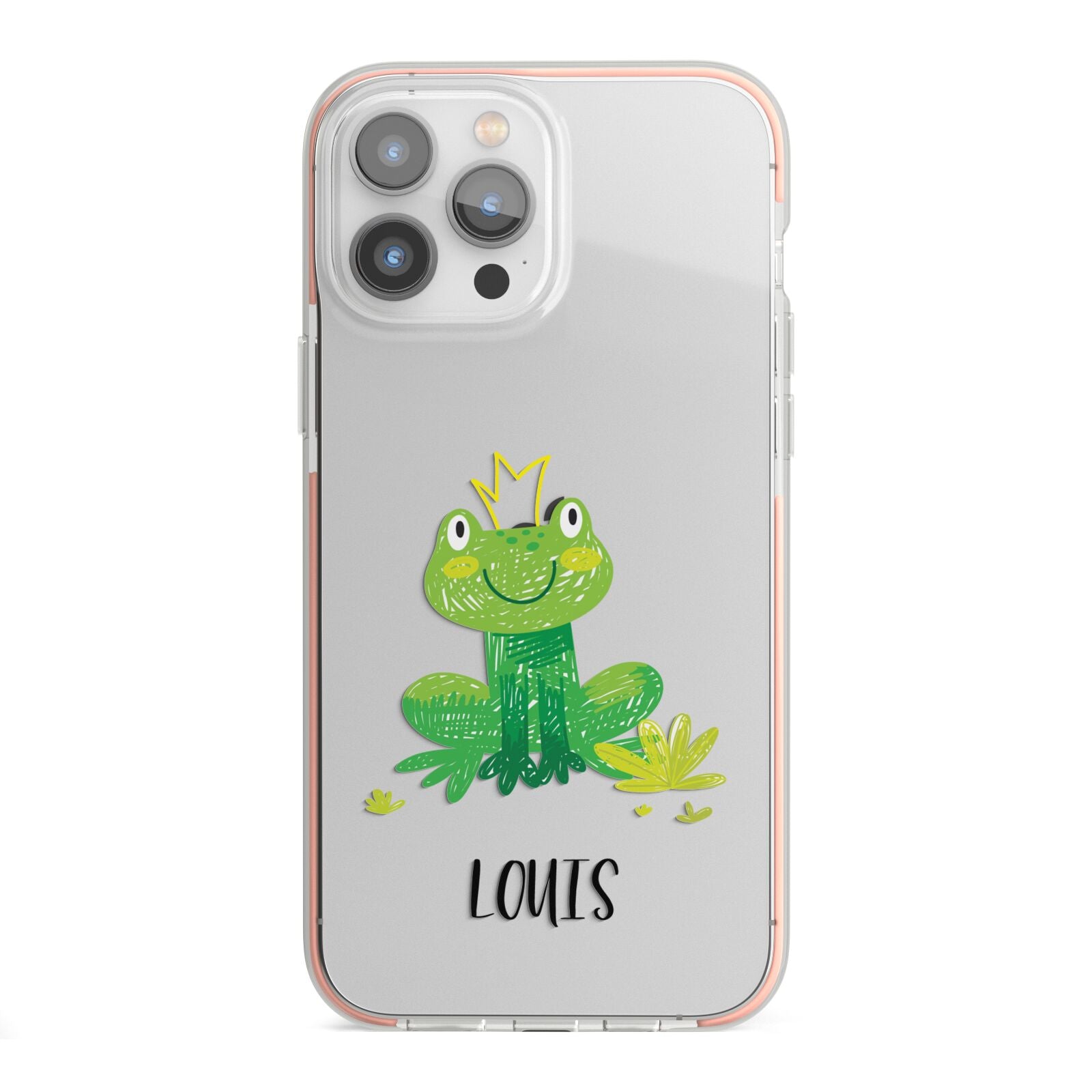 Frog Prince Custom iPhone 13 Pro Max TPU Impact Case with Pink Edges