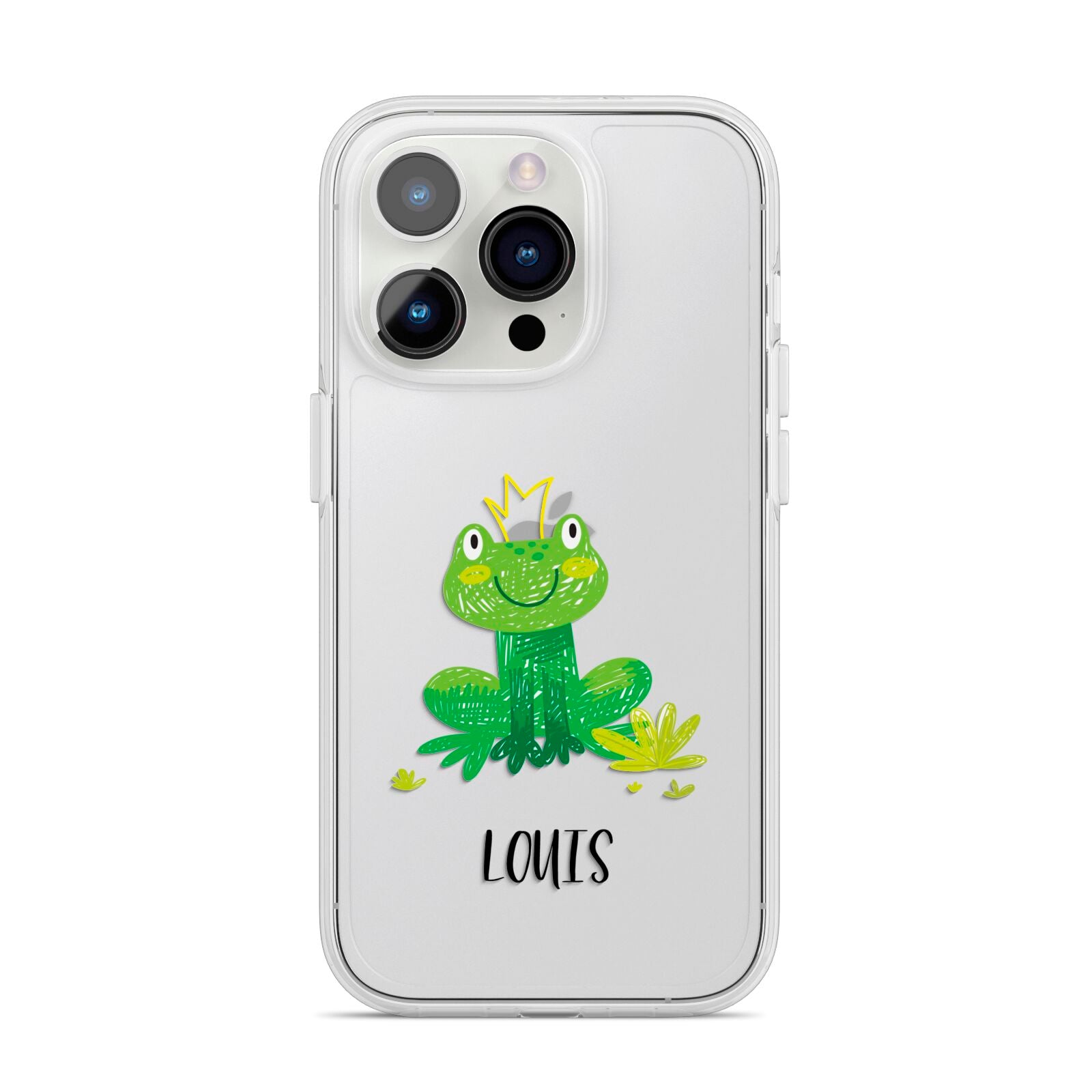 Frog Prince Custom iPhone 14 Pro Clear Tough Case Silver