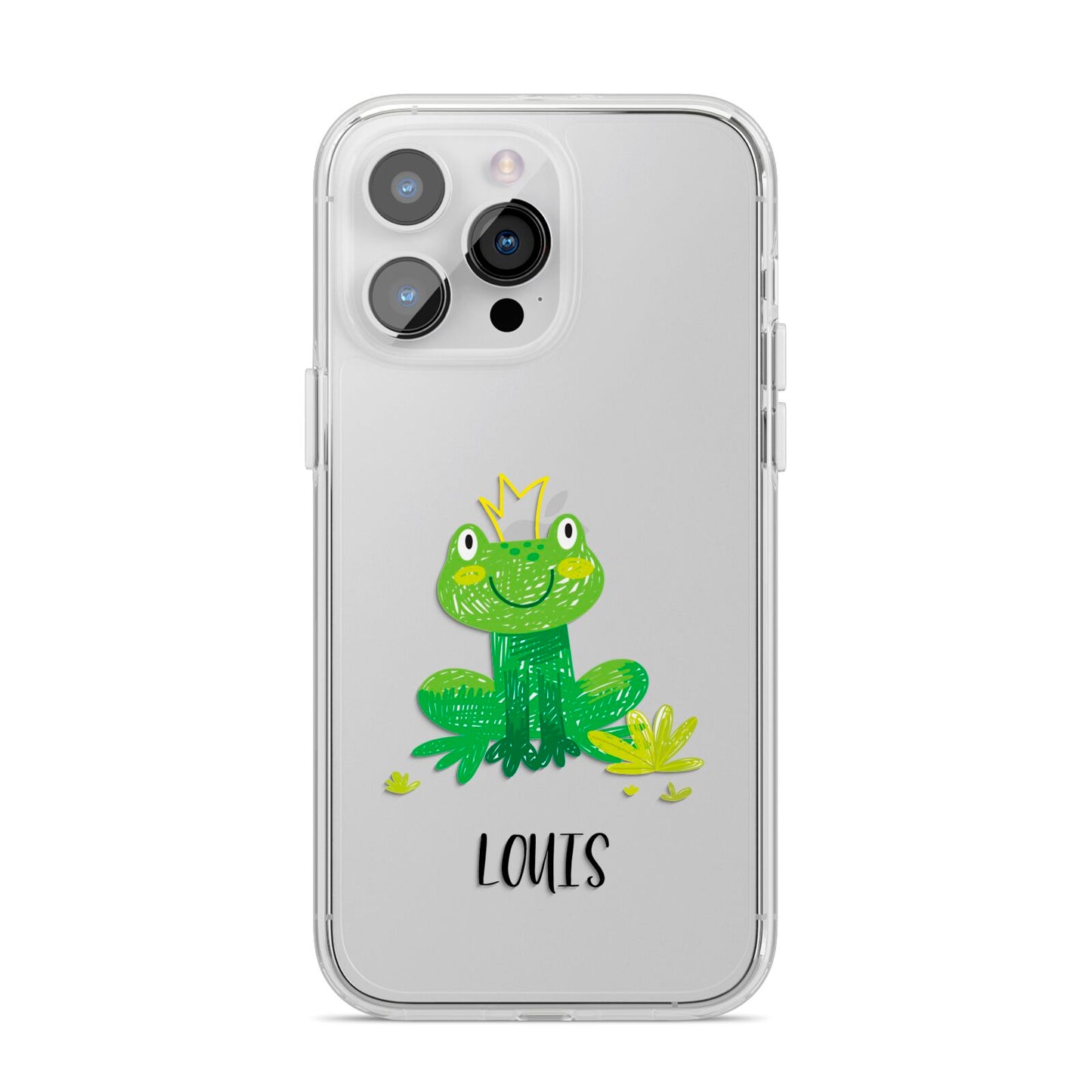 Frog Prince Custom iPhone 14 Pro Max Clear Tough Case Silver