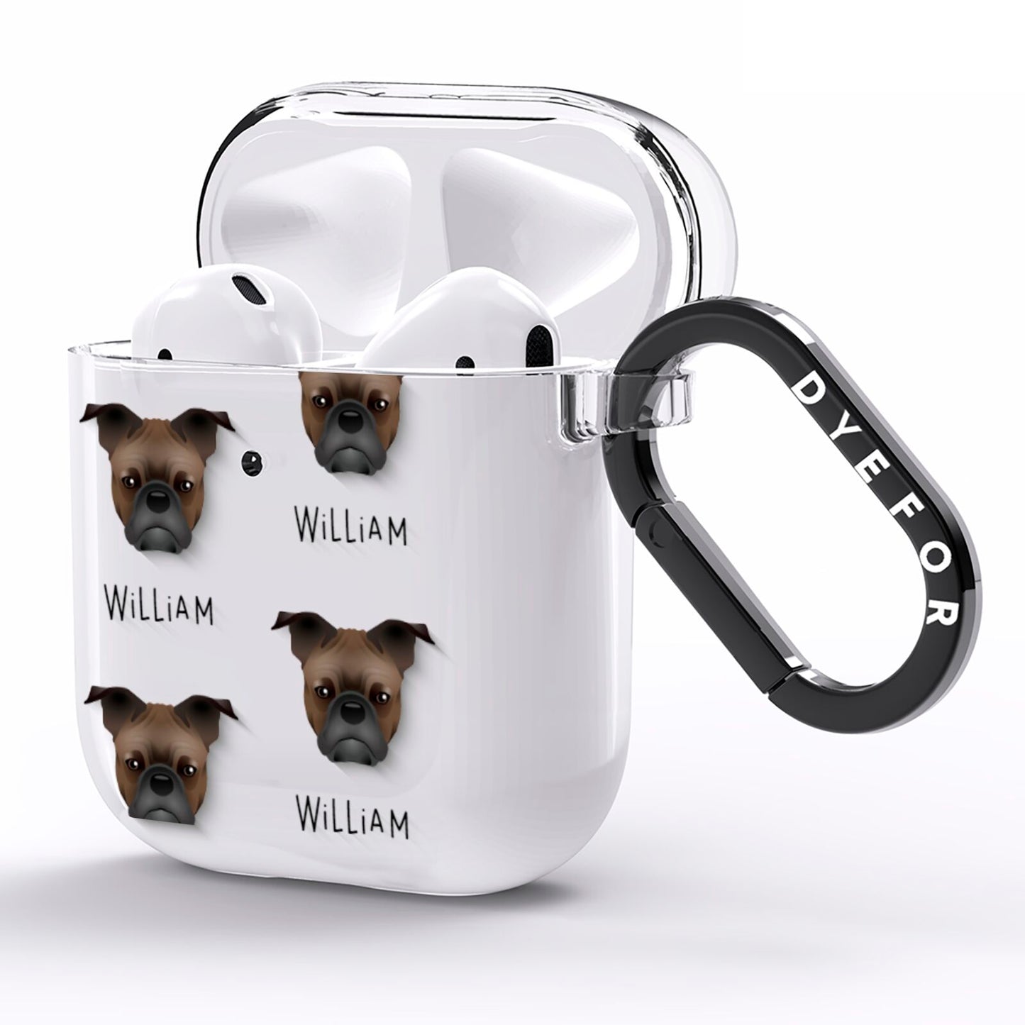 Frug Icon with Name AirPods Clear Case Side Image