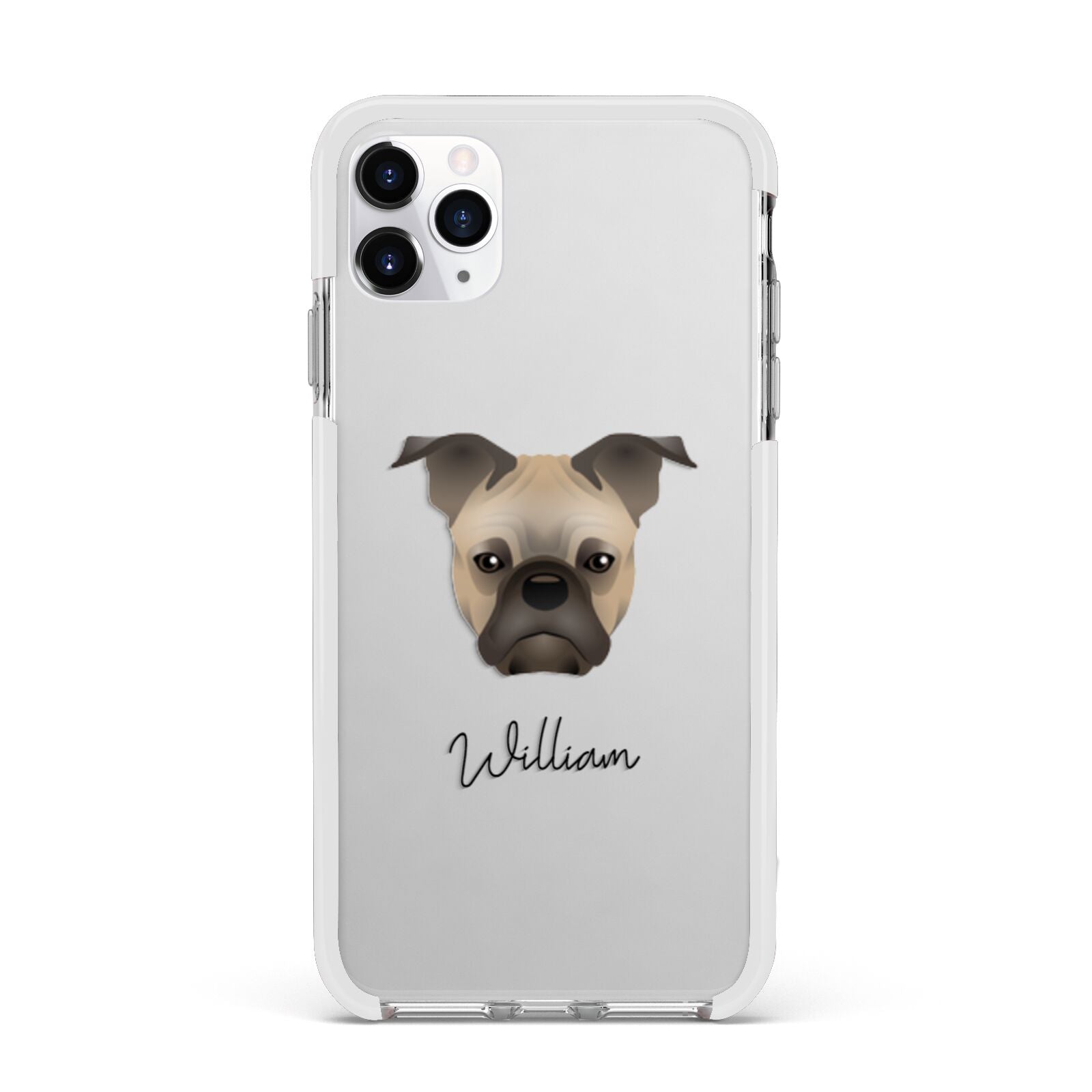 Frug Personalised Apple iPhone 11 Pro Max in Silver with White Impact Case