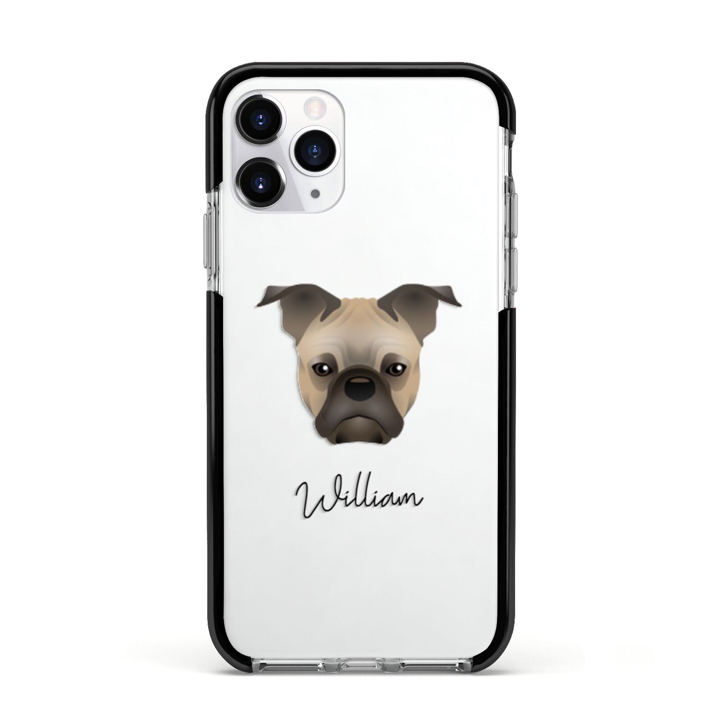 Frug Personalised Apple iPhone 11 Pro in Silver with Black Impact Case