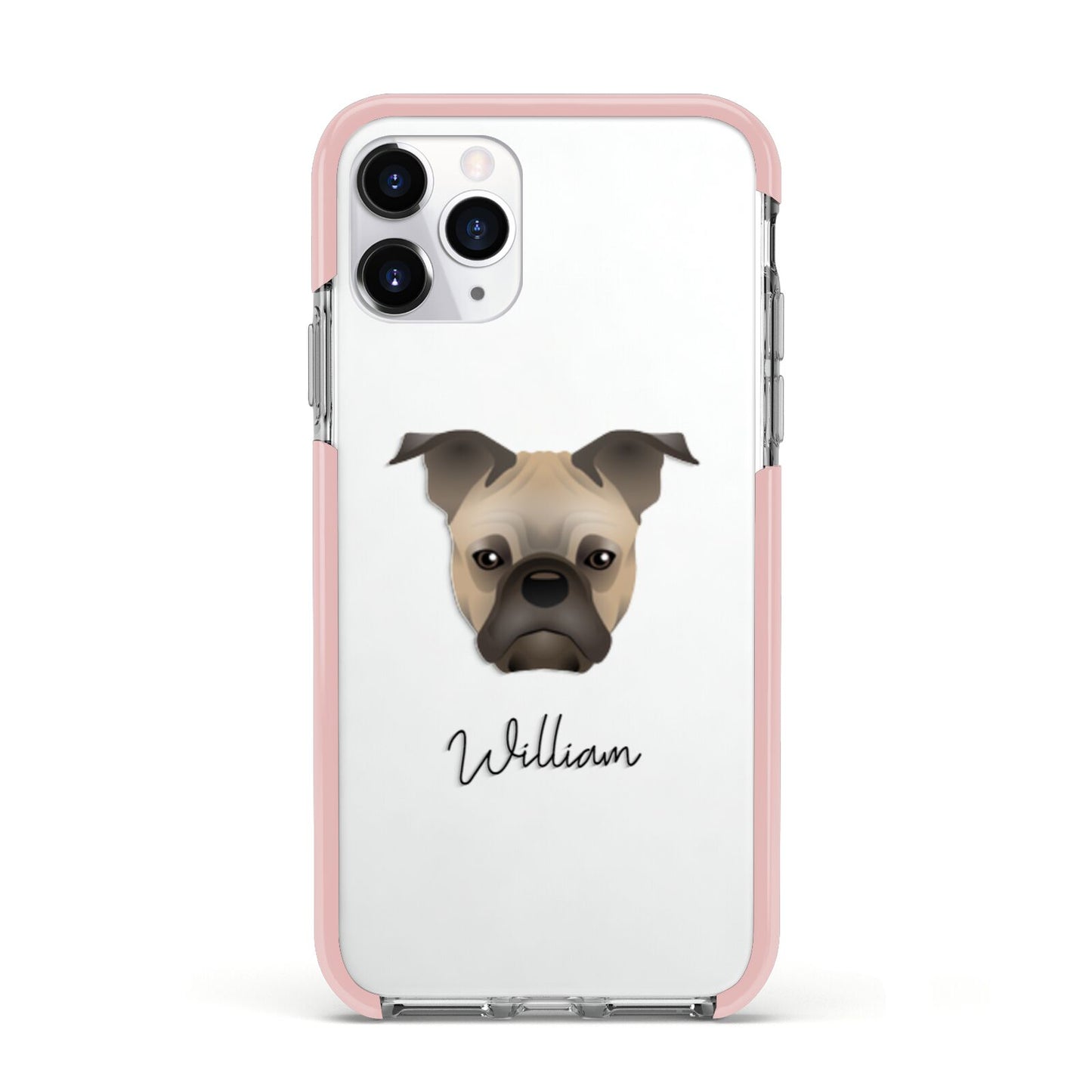 Frug Personalised Apple iPhone 11 Pro in Silver with Pink Impact Case