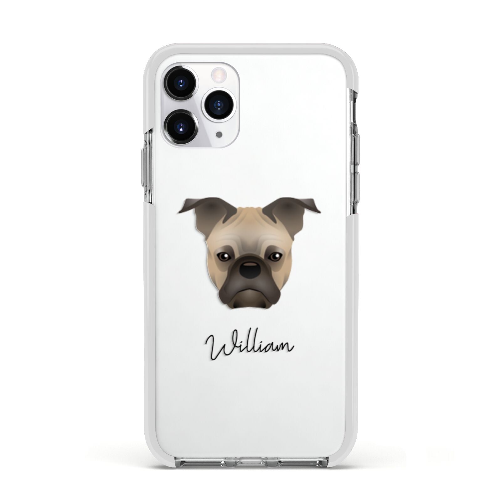 Frug Personalised Apple iPhone 11 Pro in Silver with White Impact Case