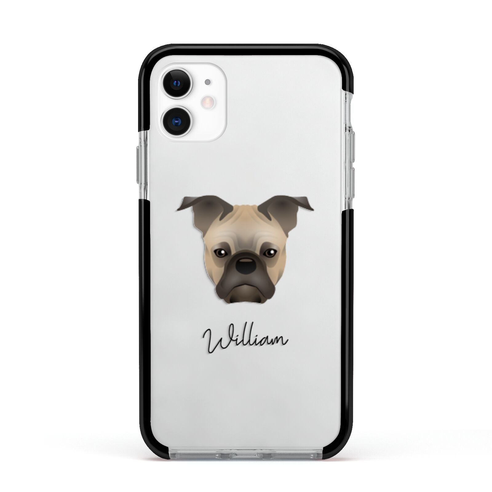 Frug Personalised Apple iPhone 11 in White with Black Impact Case