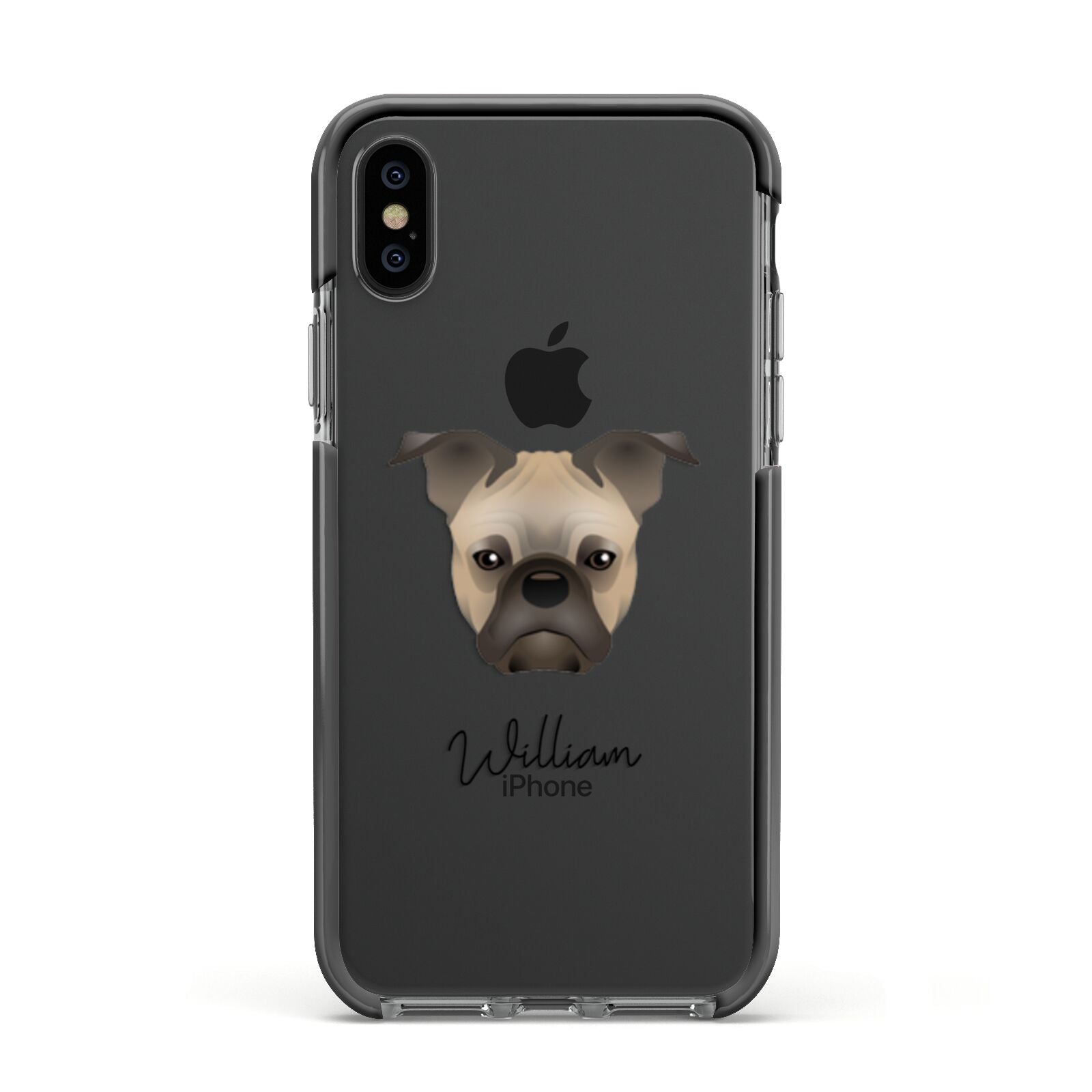 Frug Personalised Apple iPhone Xs Impact Case Black Edge on Black Phone