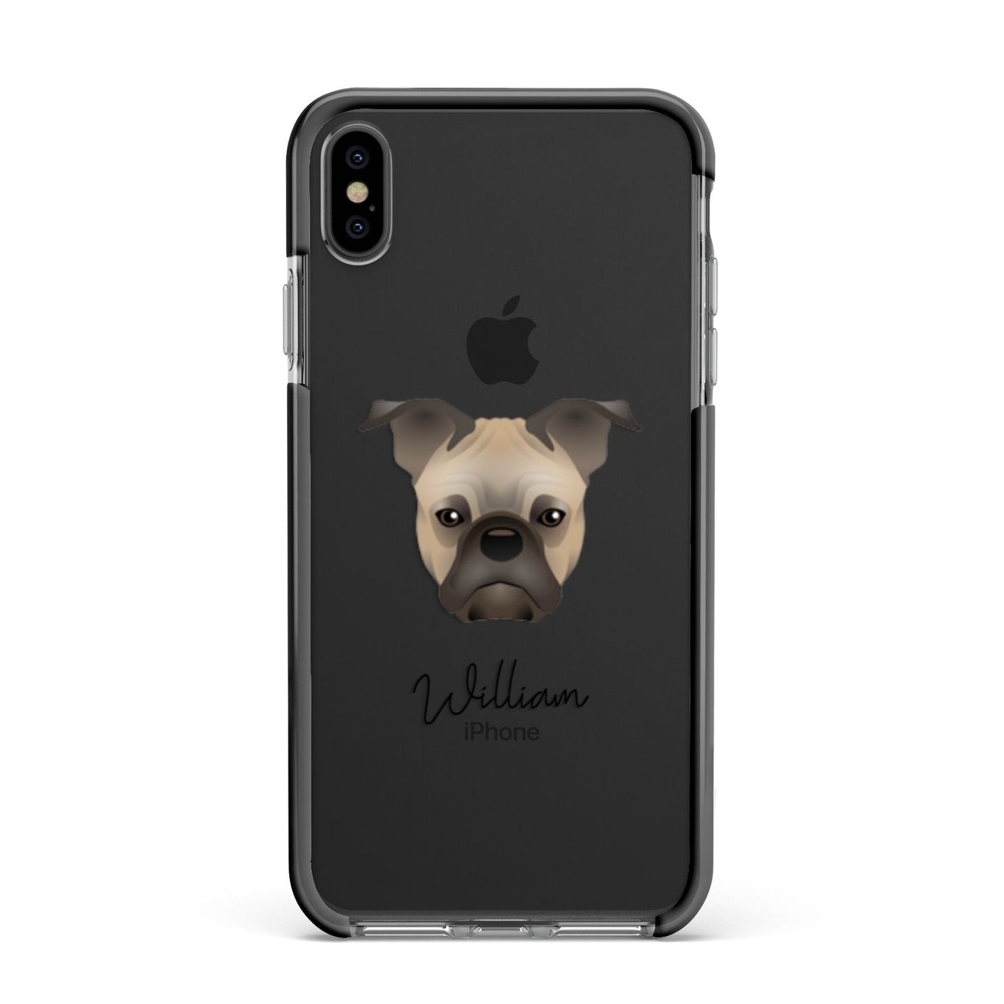 Frug Personalised Apple iPhone Xs Max Impact Case Black Edge on Black Phone