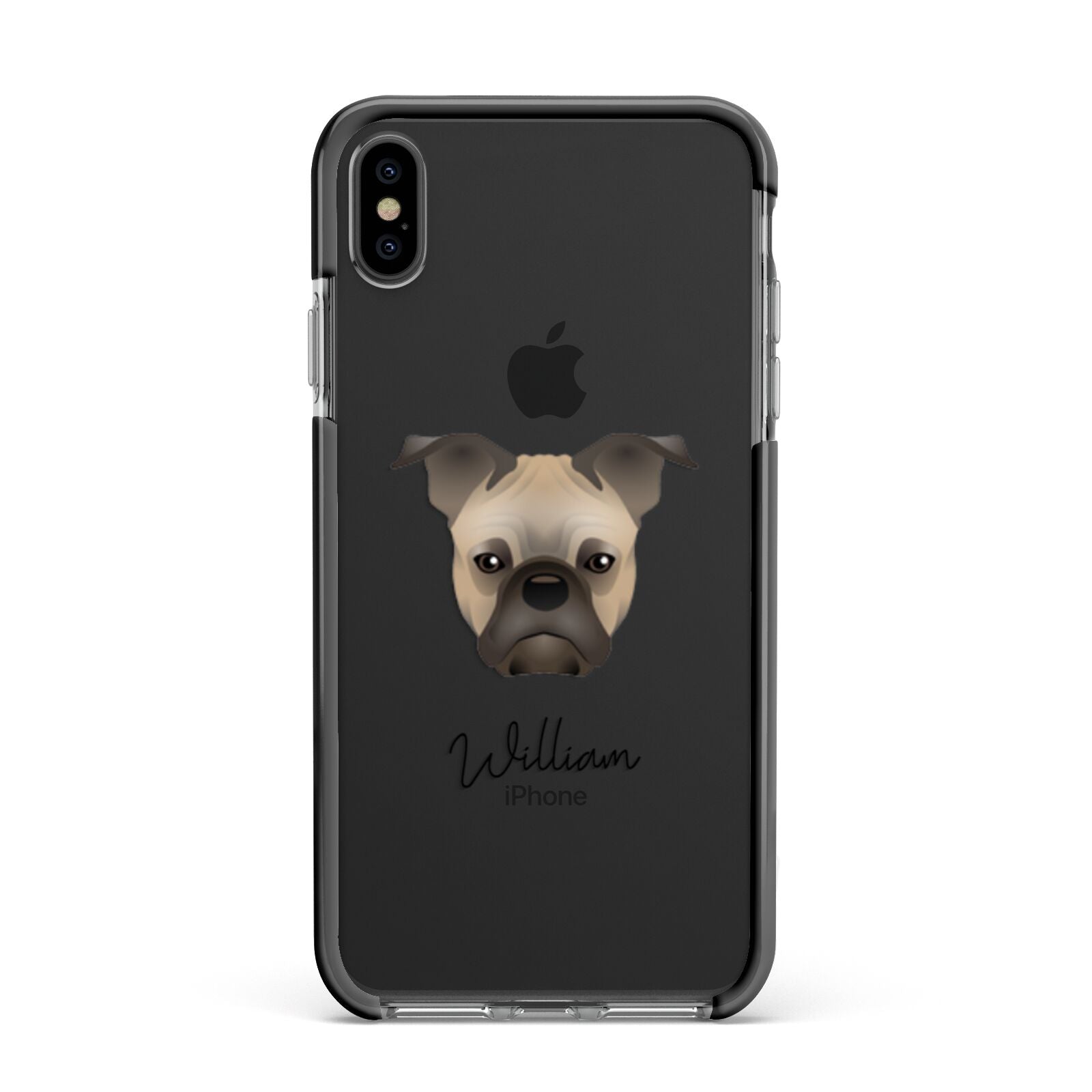 Frug Personalised Apple iPhone Xs Max Impact Case Black Edge on Black Phone