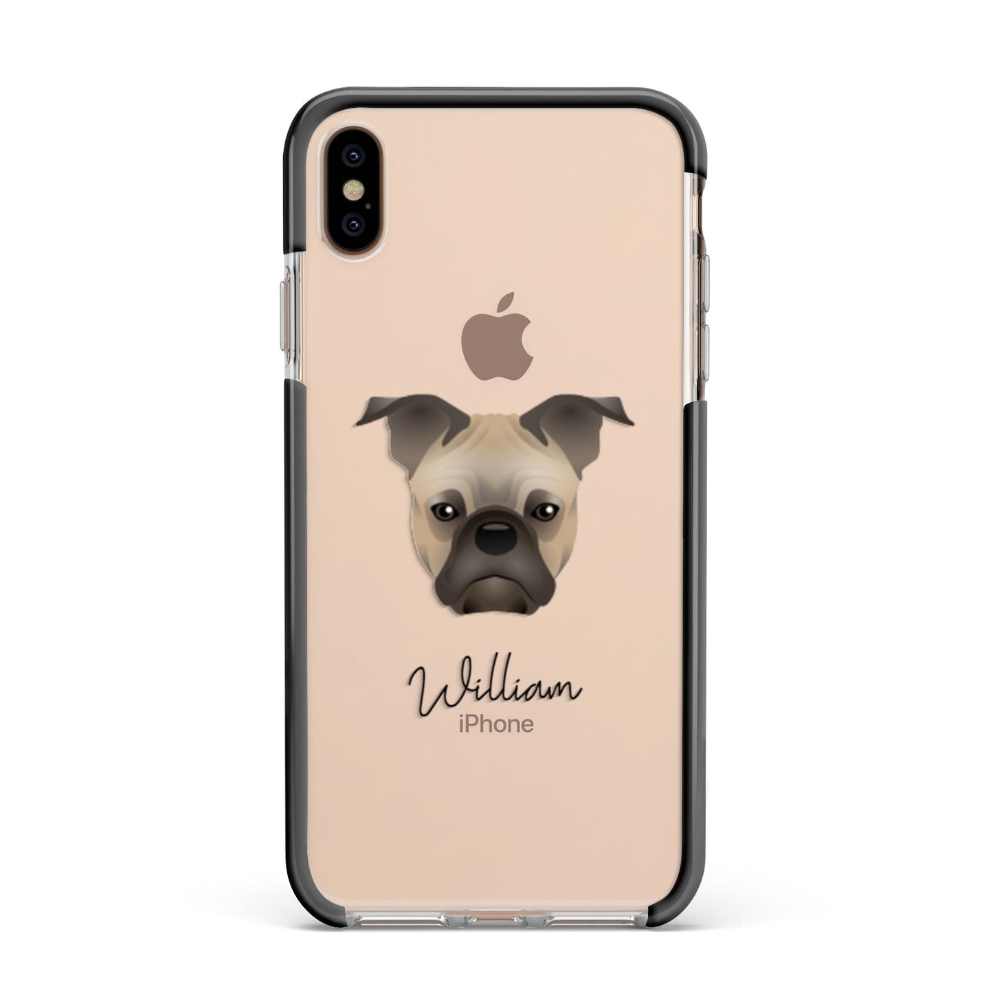 Frug Personalised Apple iPhone Xs Max Impact Case Black Edge on Gold Phone