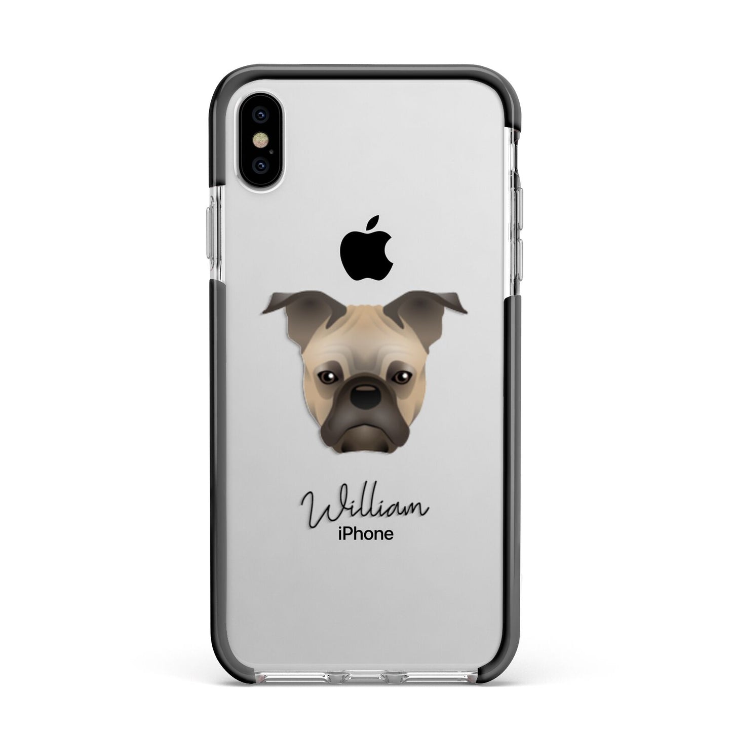 Frug Personalised Apple iPhone Xs Max Impact Case Black Edge on Silver Phone