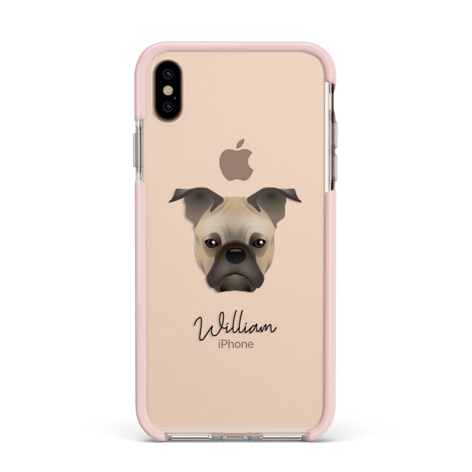 Frug Personalised Apple iPhone Xs Max Impact Case Pink Edge on Gold Phone