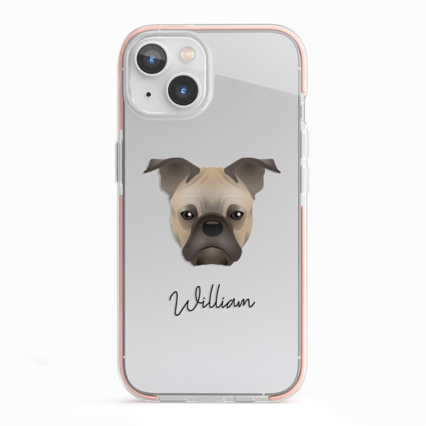 Frug Personalised iPhone 13 TPU Impact Case with Pink Edges