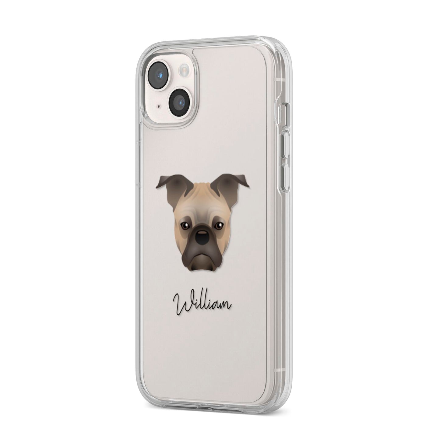 Frug Personalised iPhone 14 Plus Clear Tough Case Starlight Angled Image