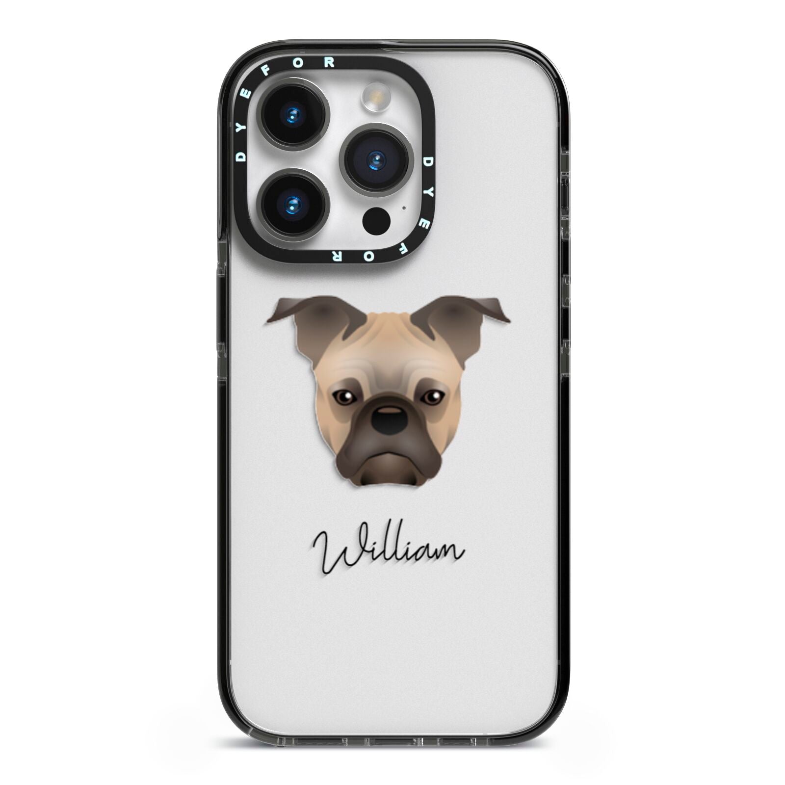 Frug Personalised iPhone 14 Pro Black Impact Case on Silver phone