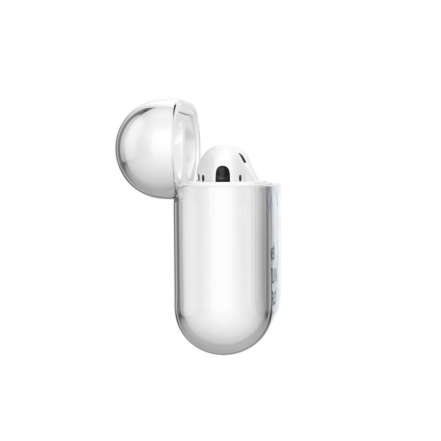 Full Name Grey Marble AirPods Case Side Angle