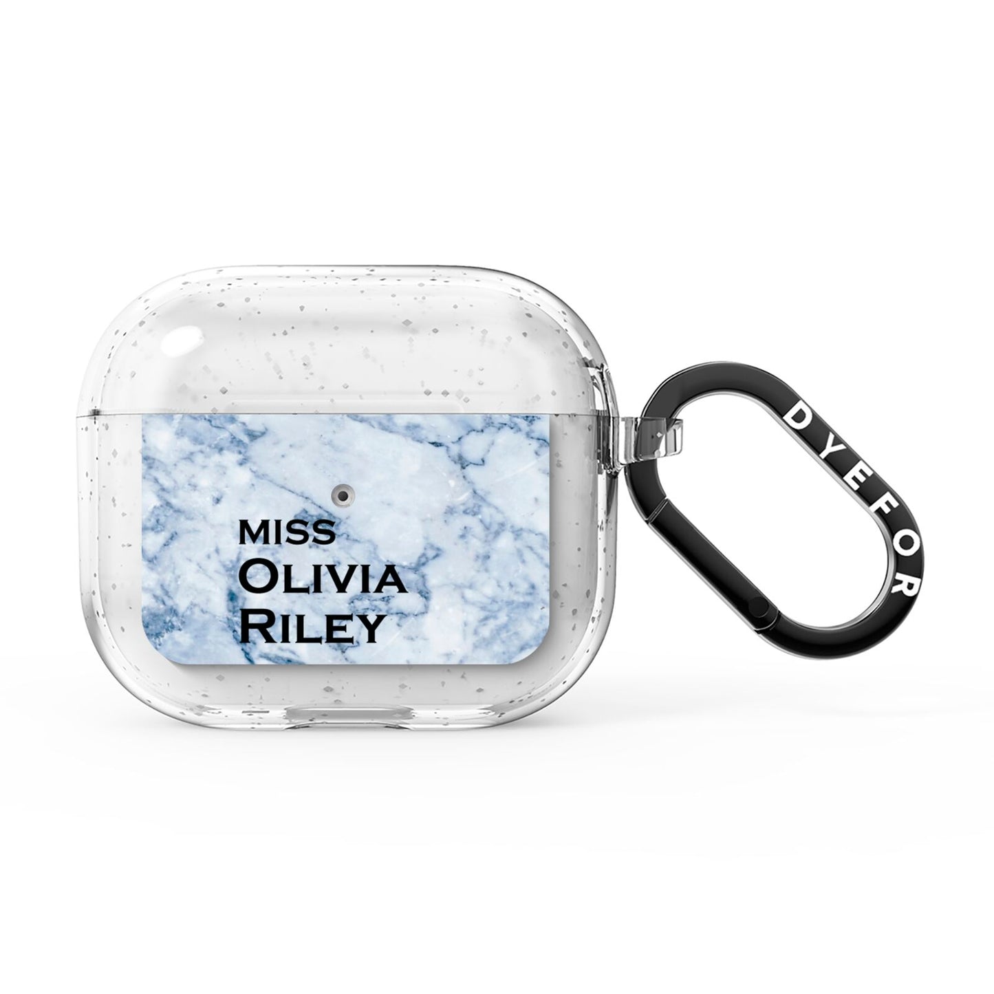 Full Name Grey Marble AirPods Glitter Case 3rd Gen