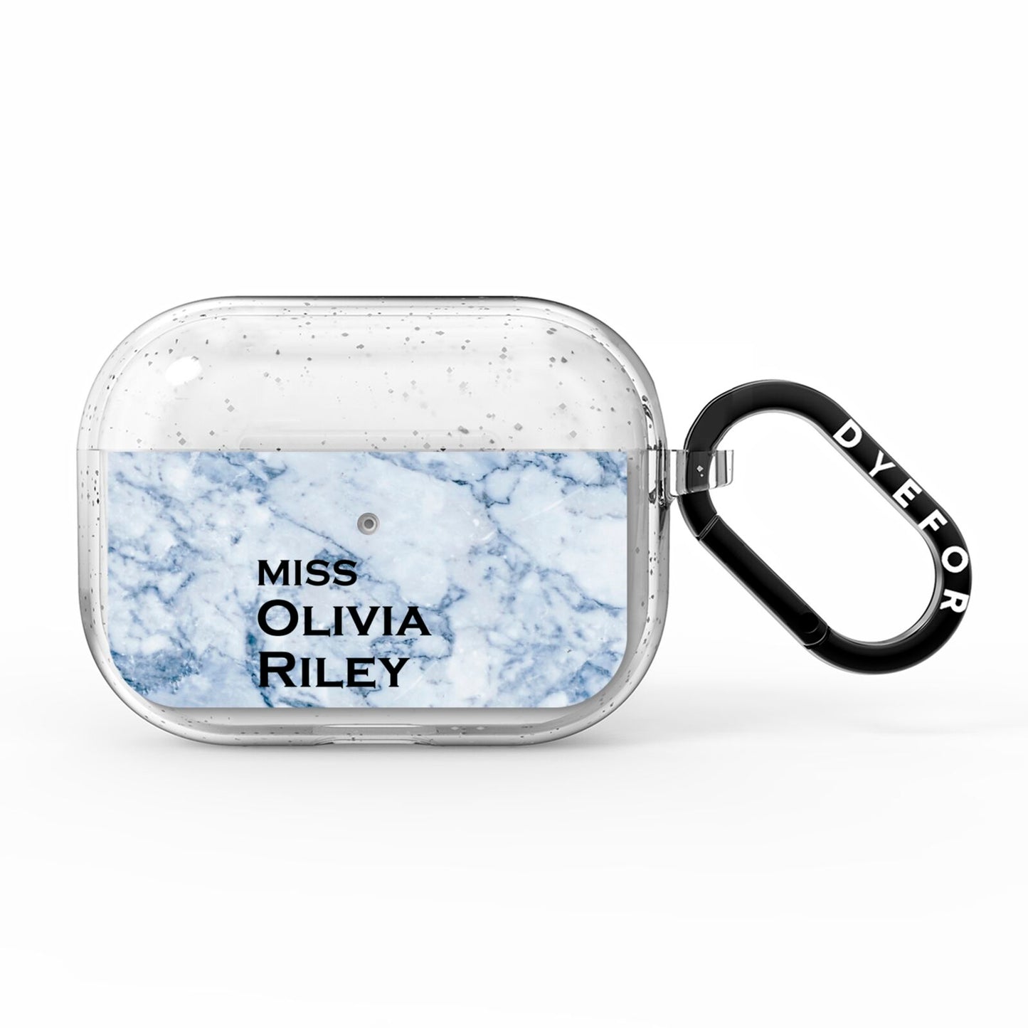 Full Name Grey Marble AirPods Pro Glitter Case
