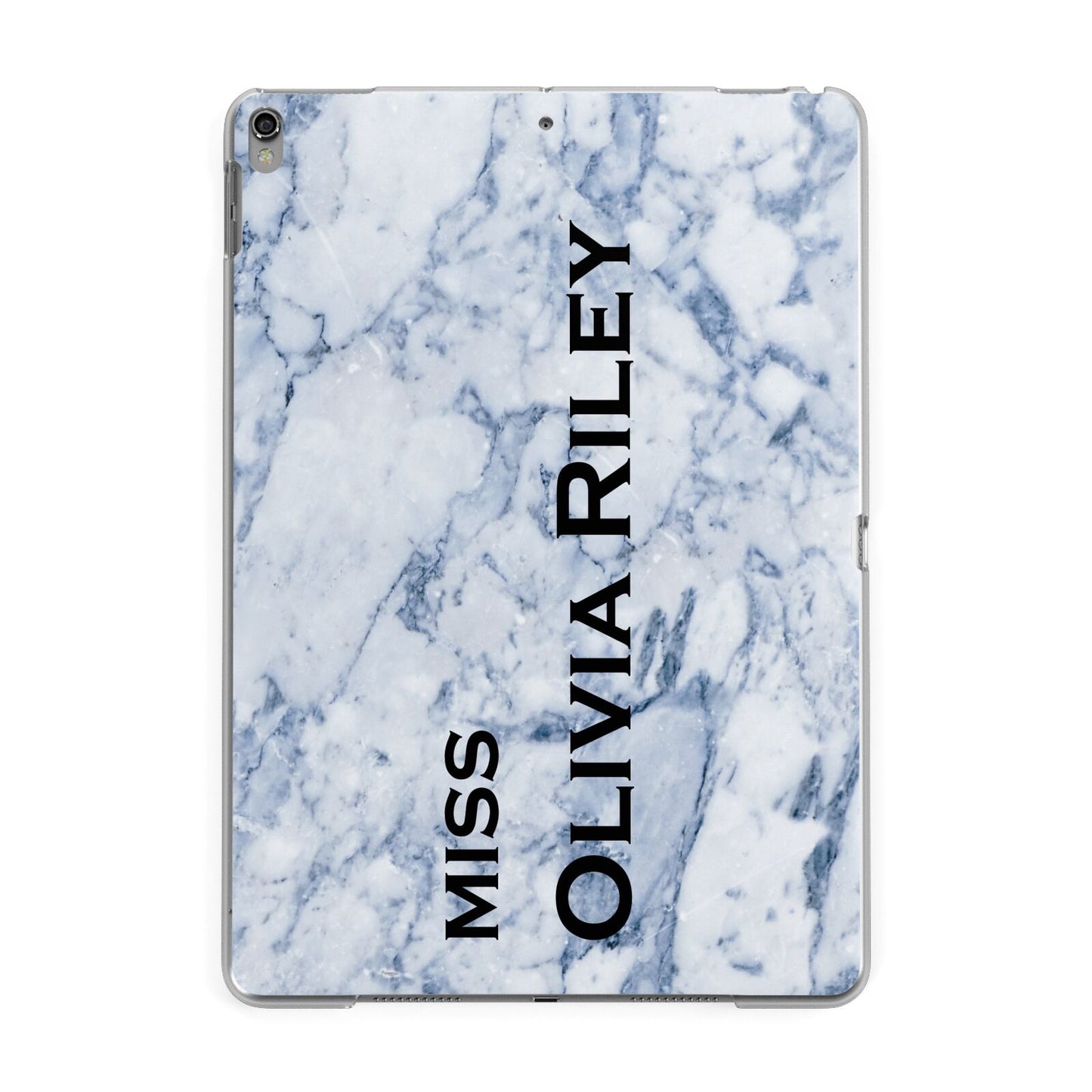 Full Name Grey Marble Apple iPad Grey Case