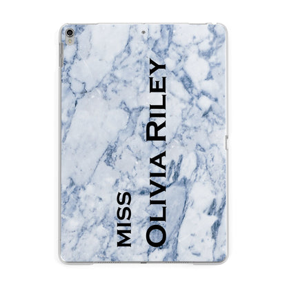 Full Name Grey Marble Apple iPad Silver Case