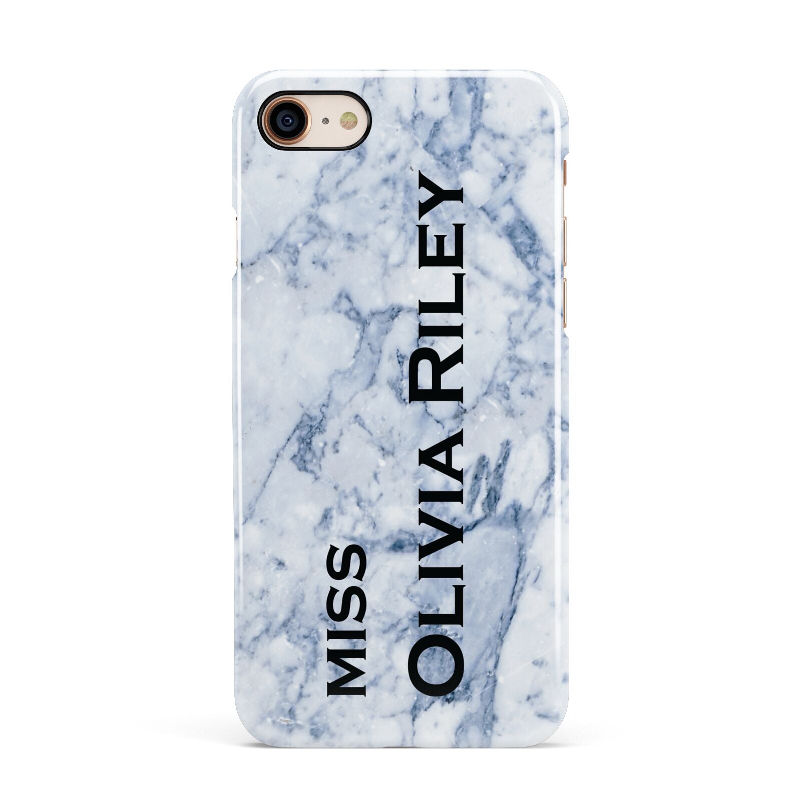 Full Name Grey Marble Apple iPhone 7 8 3D Snap Case