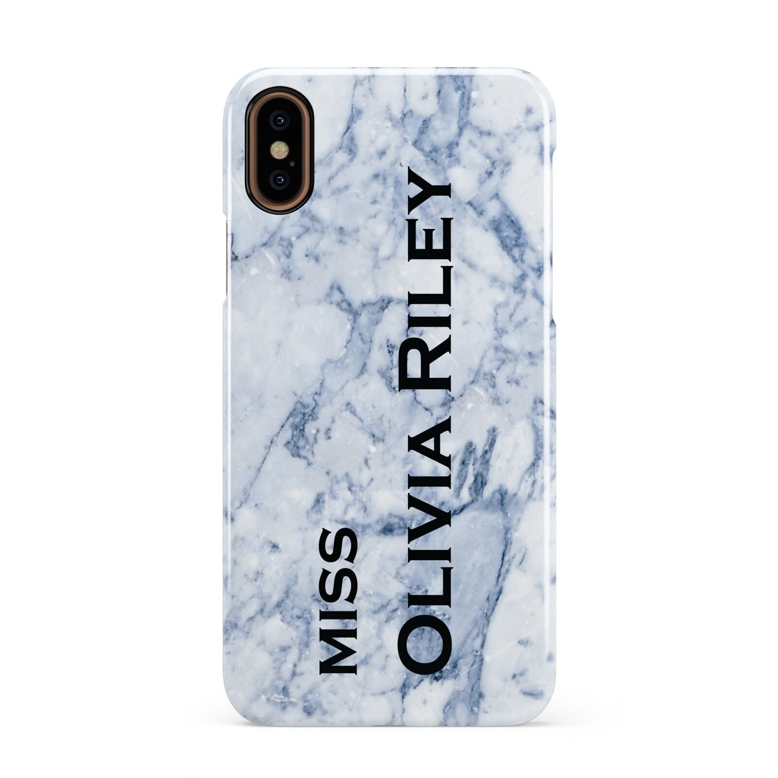Full Name Grey Marble Apple iPhone XS 3D Snap Case