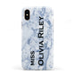 Full Name Grey Marble Apple iPhone XS 3D Tough