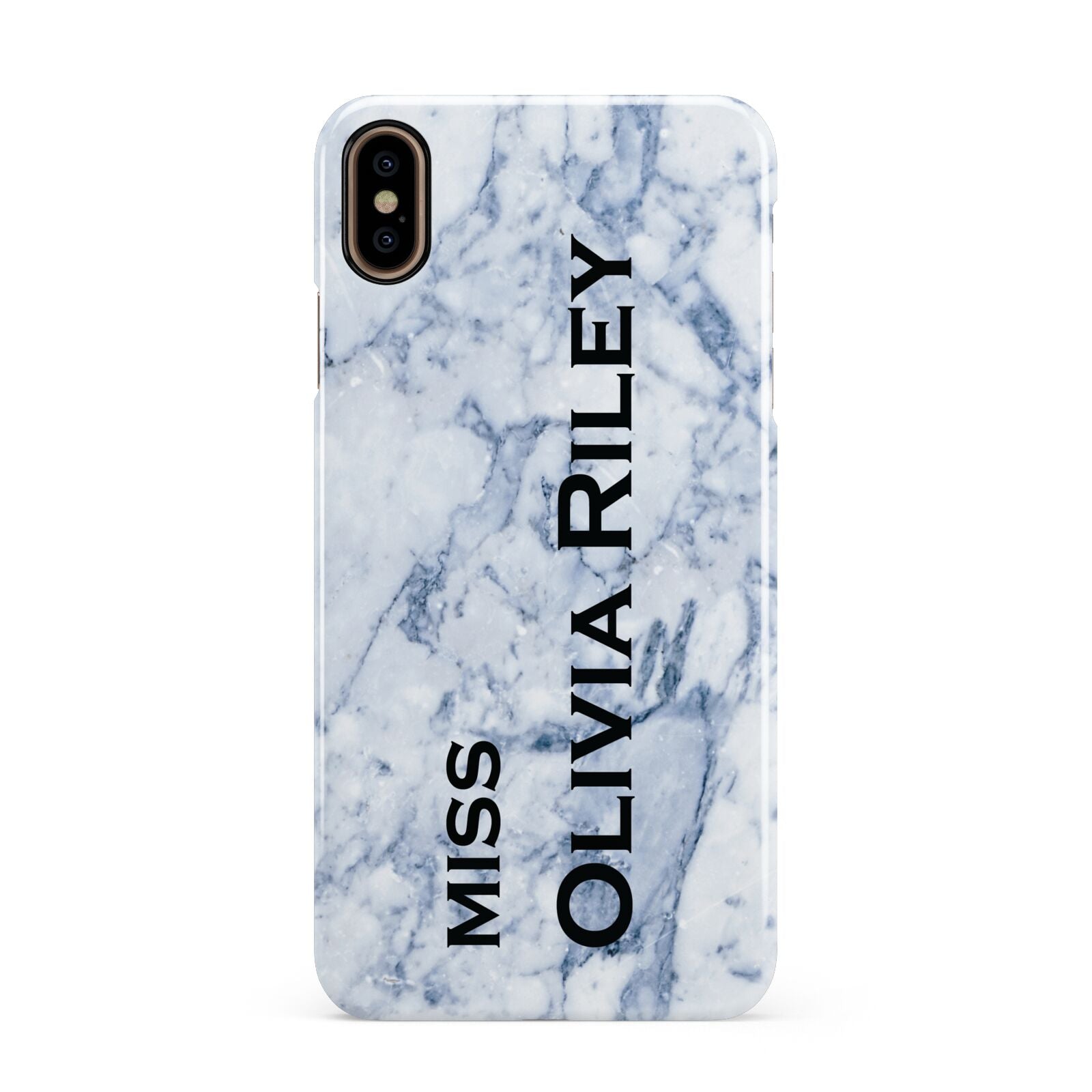 Full Name Grey Marble Apple iPhone Xs Max 3D Snap Case