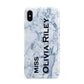 Full Name Grey Marble Apple iPhone Xs Max 3D Tough Case