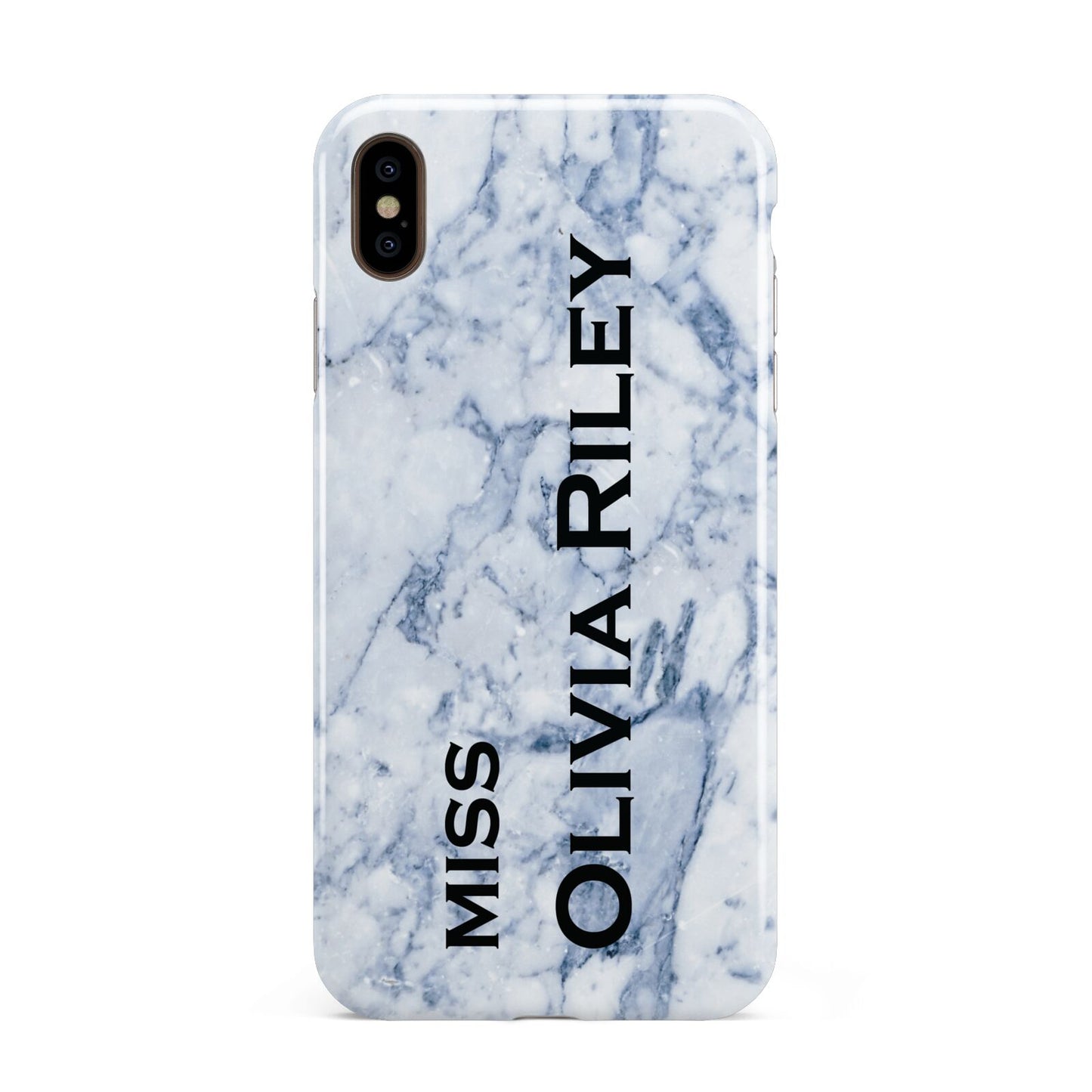 Full Name Grey Marble Apple iPhone Xs Max 3D Tough Case