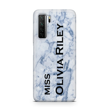 Full Name Grey Marble Huawei P40 Lite 5G Phone Case