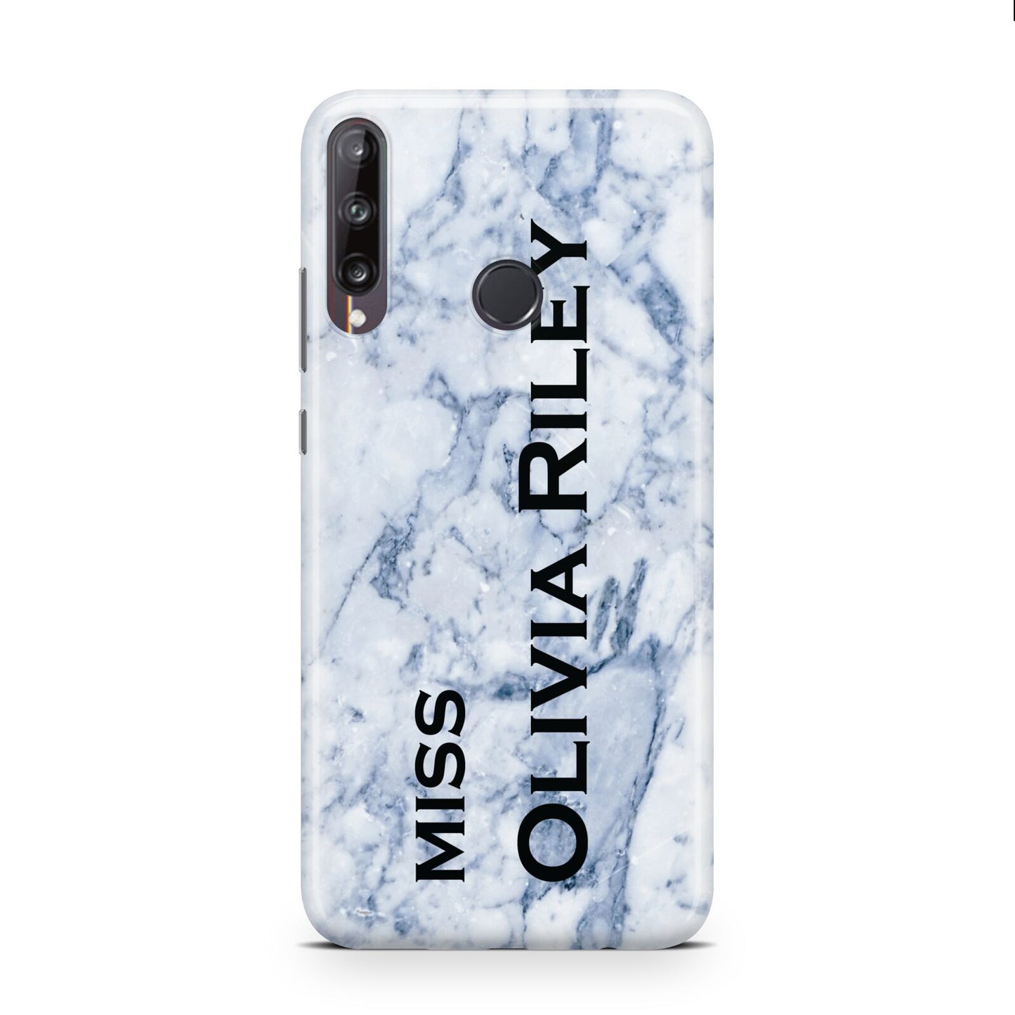 Full Name Grey Marble Huawei P40 Lite E Phone Case
