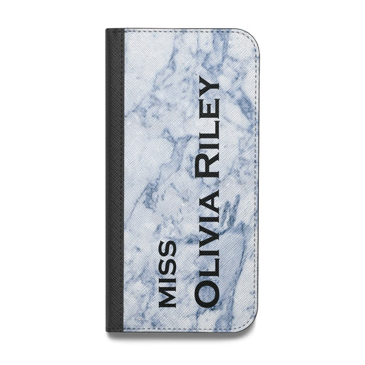 Full Name Grey Marble Vegan Leather Flip Samsung Case