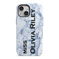 Full Name Grey Marble iPhone 13 Mini Full Wrap 3D Tough Case