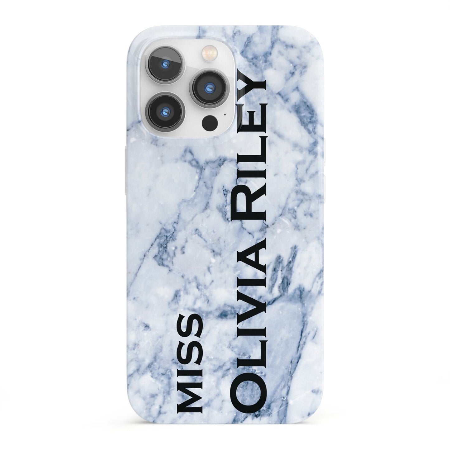 Full Name Grey Marble iPhone 13 Pro Full Wrap 3D Snap Case