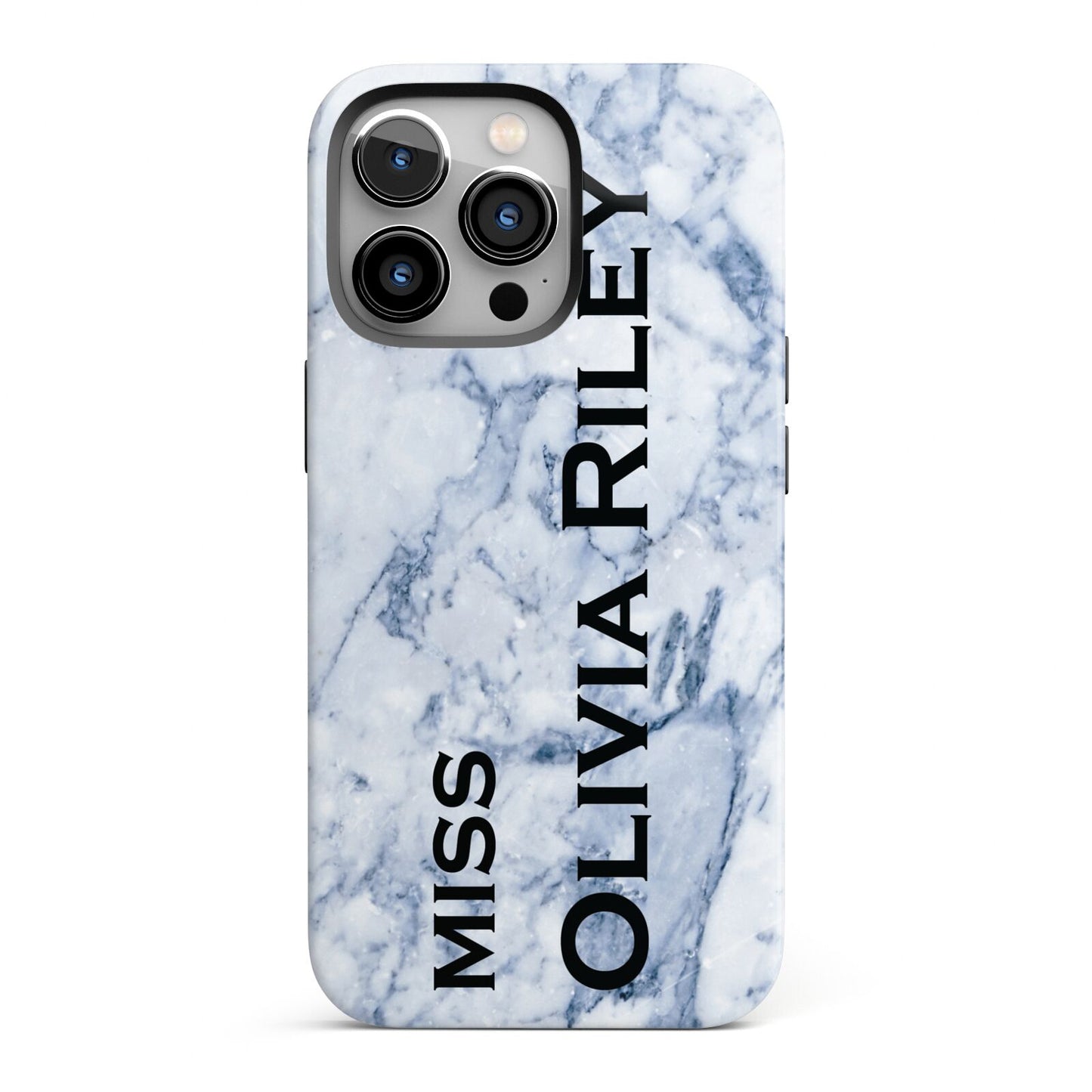 Full Name Grey Marble iPhone 13 Pro Full Wrap 3D Tough Case